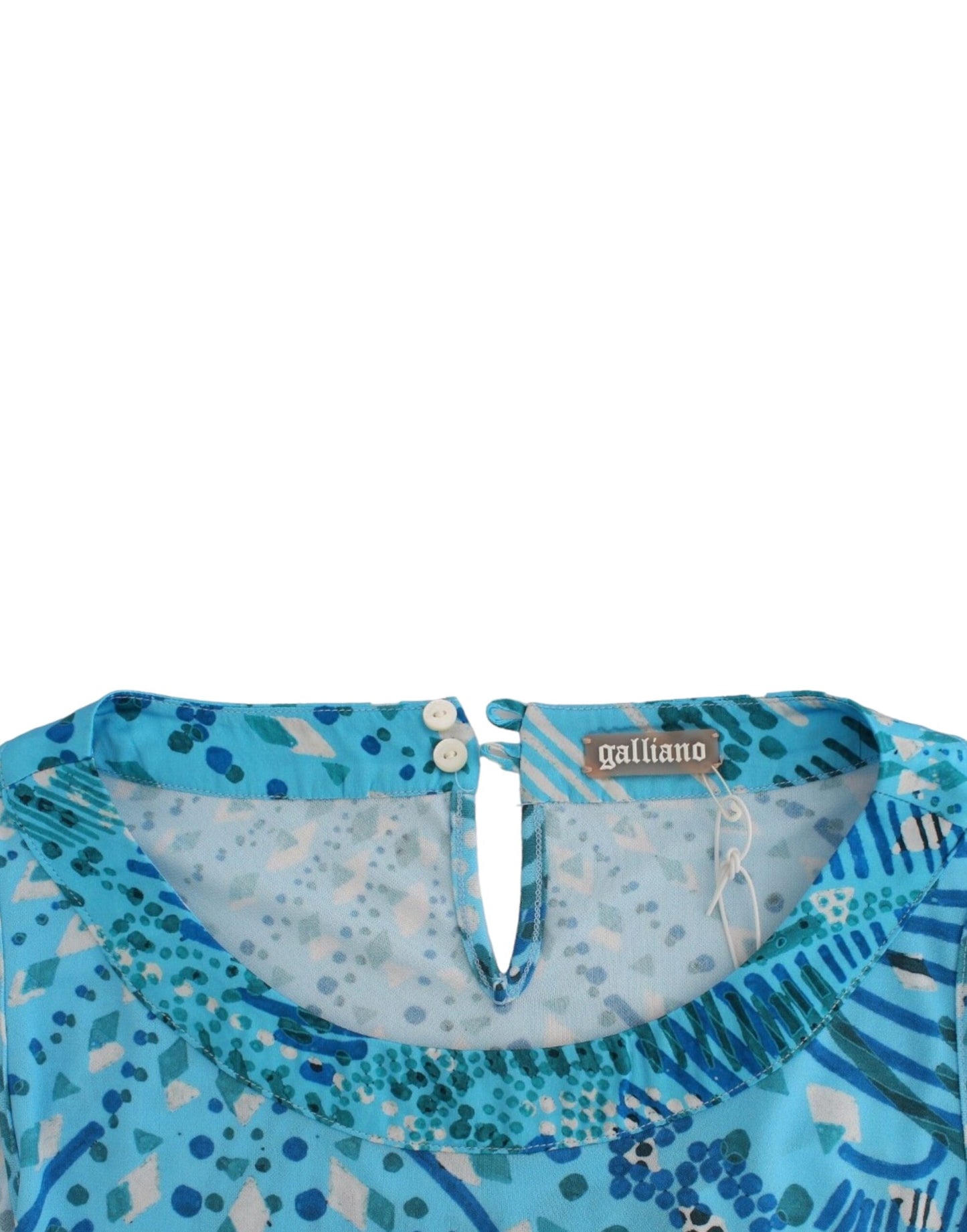 John Galliano Blau bedrucktes Tank-Top