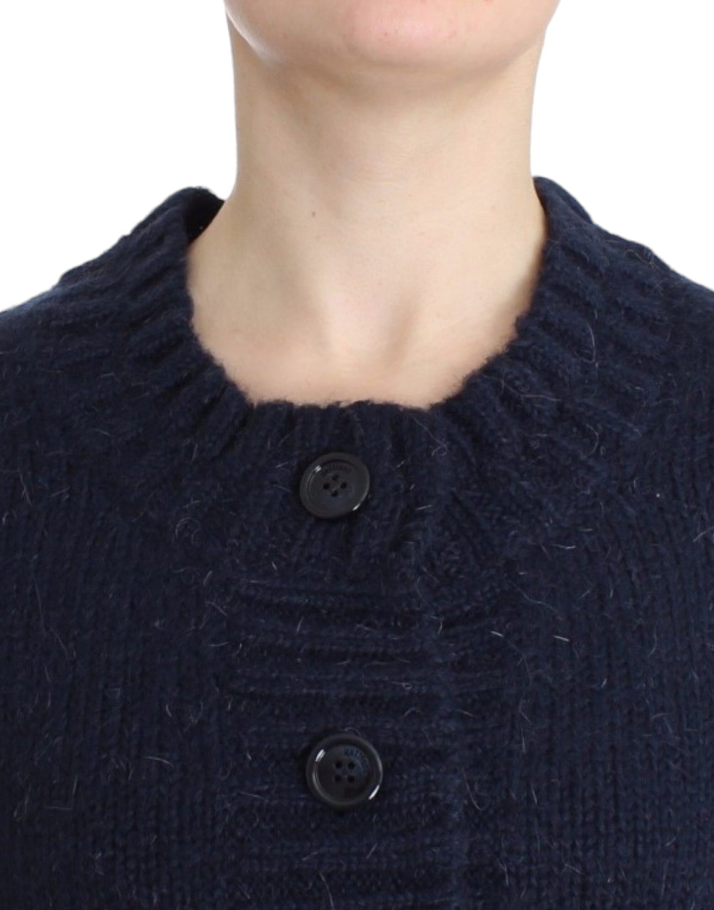 John Galliano Blaue Kurzstrickjacke