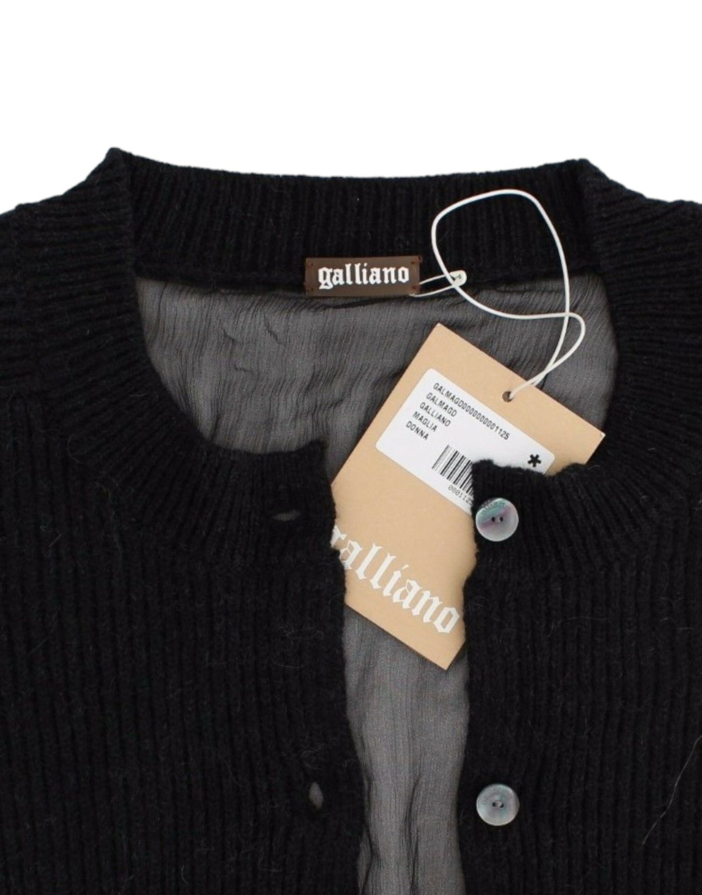 John Galliano Schwarze Wollstrickjacke