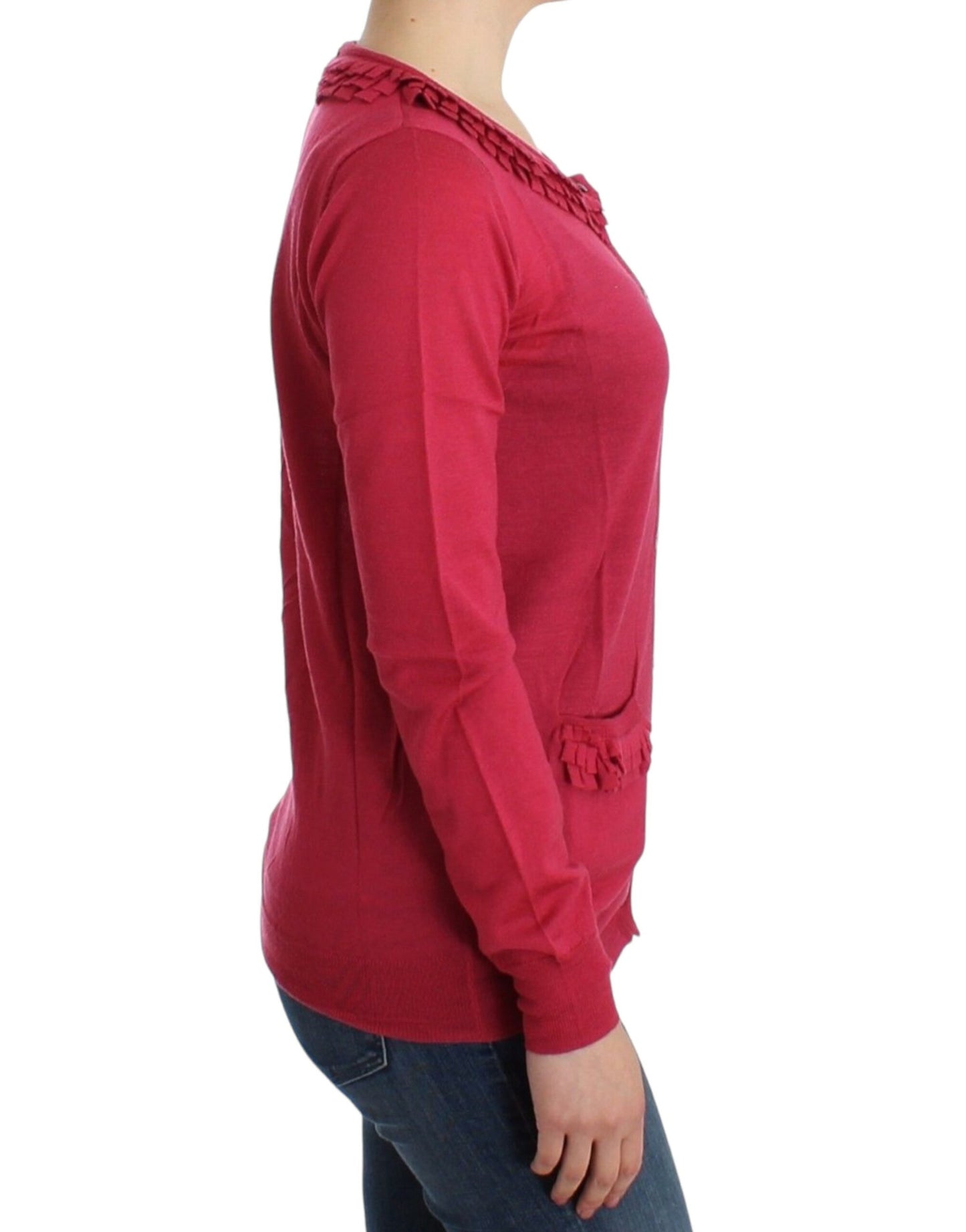 John Galliano Rosa Wollstrickjacke