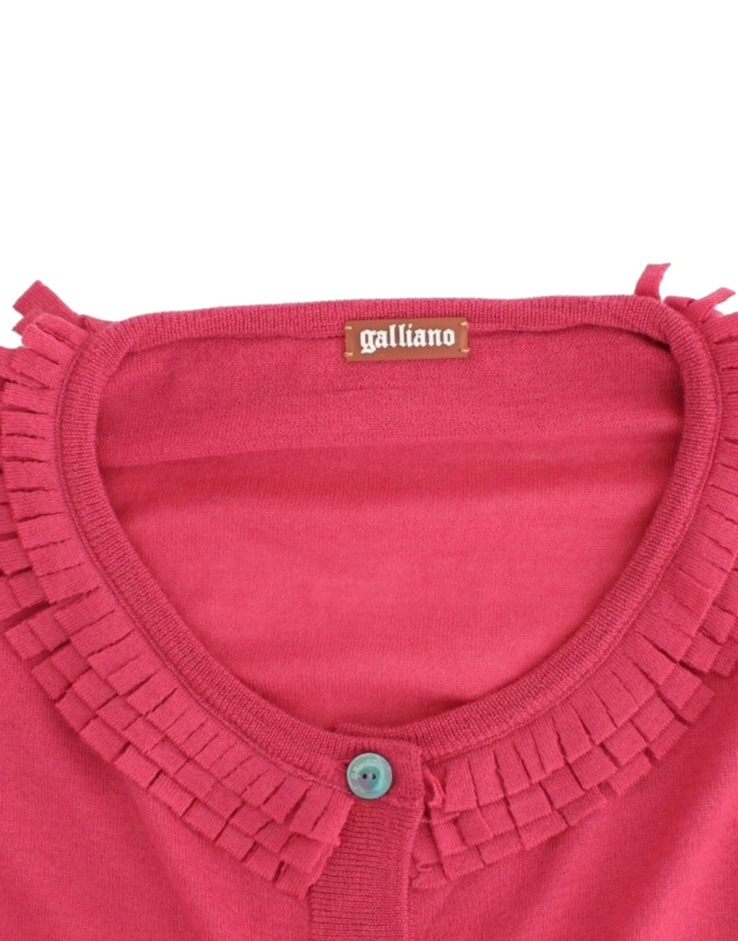 John Galliano Rosa Wollstrickjacke