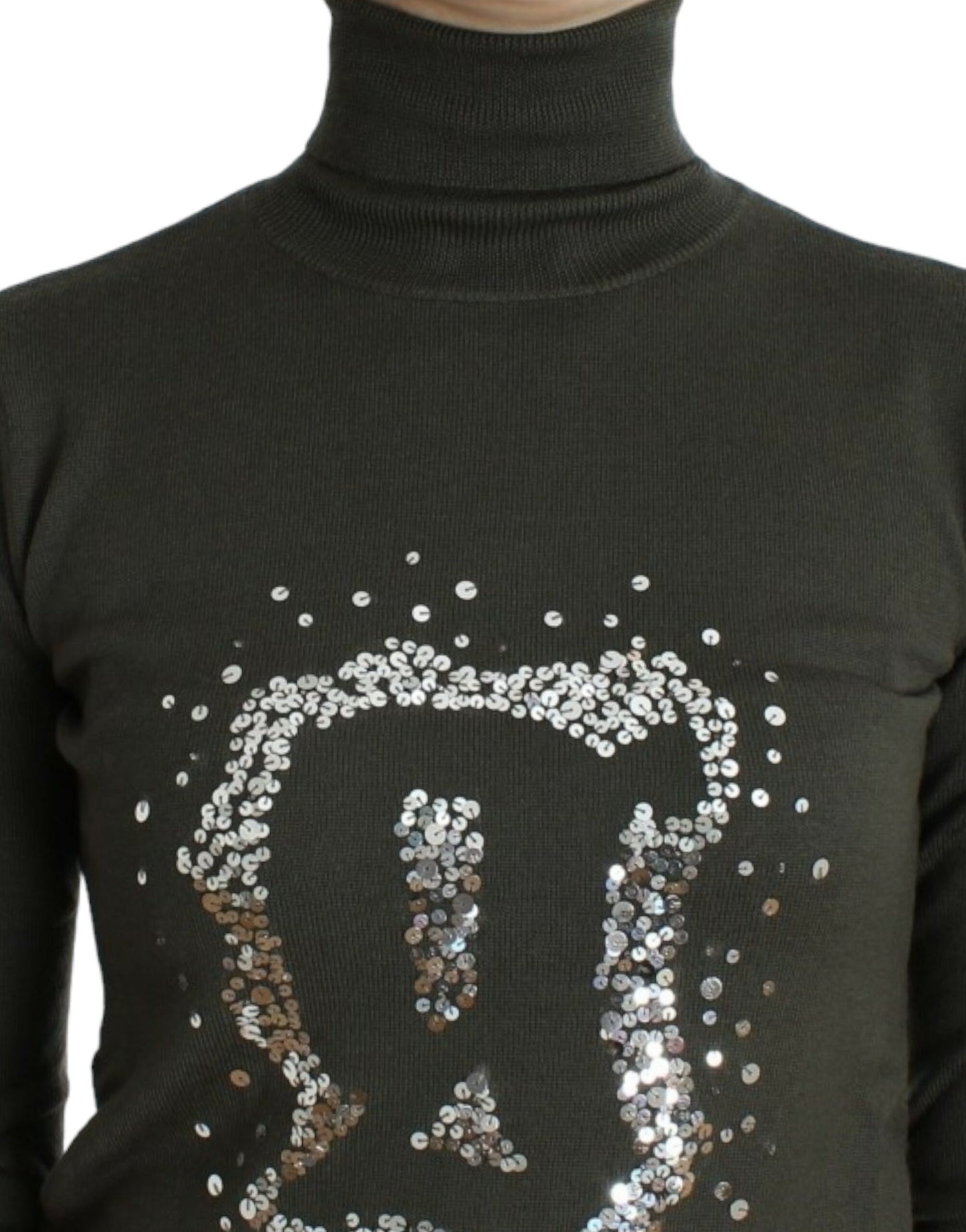 John Galliano Grüner Woll-Rollkragenpullover