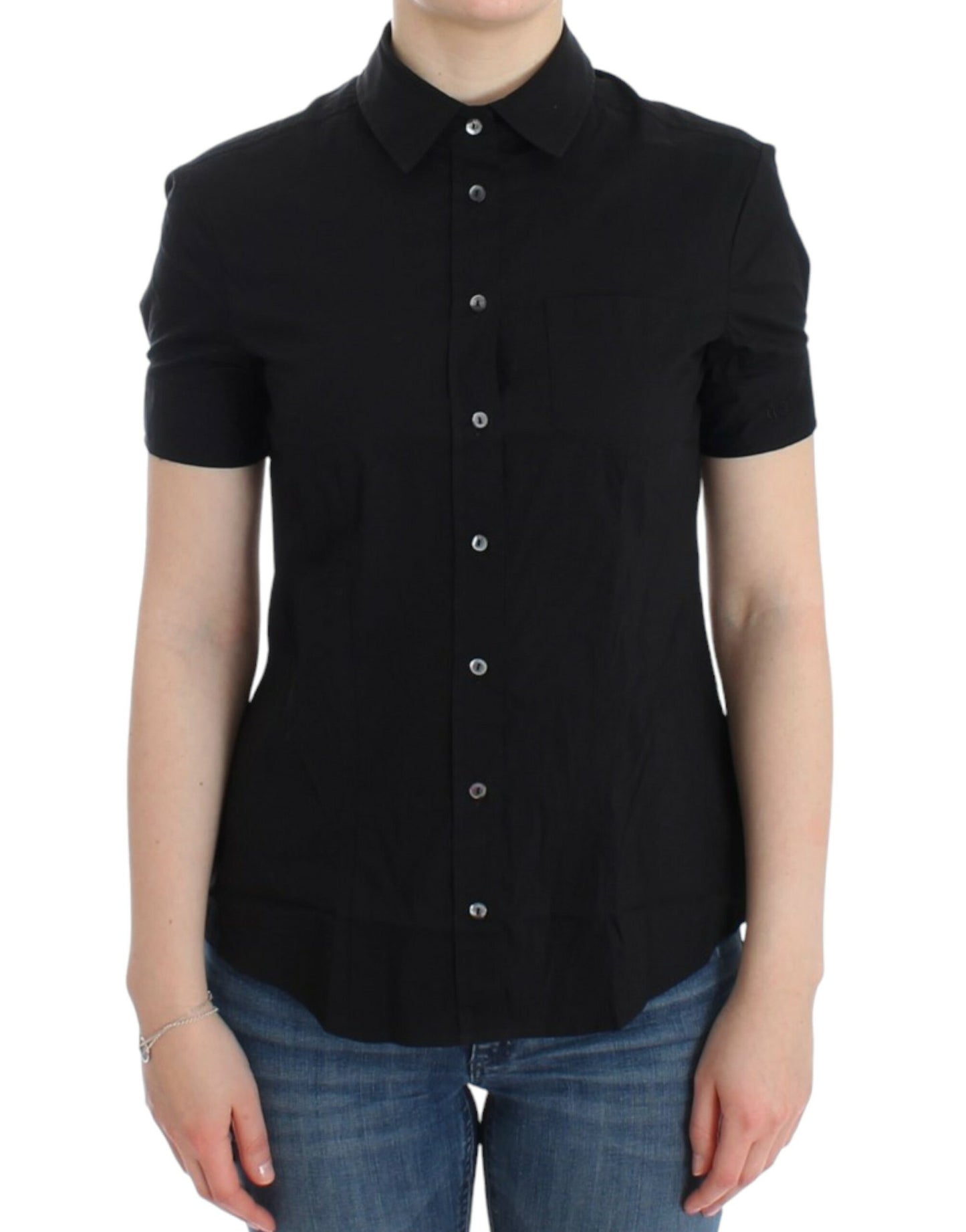 John Galliano Schwarzes Baumwollshirt-Top