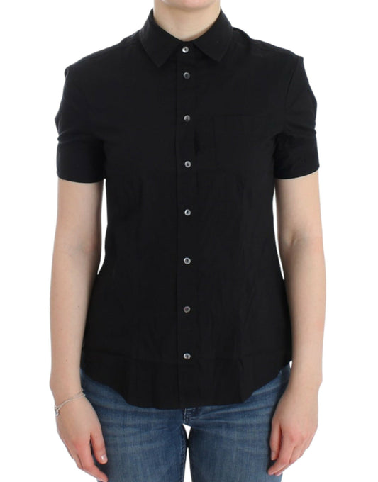 John Galliano Schwarzes Baumwollshirt-Top