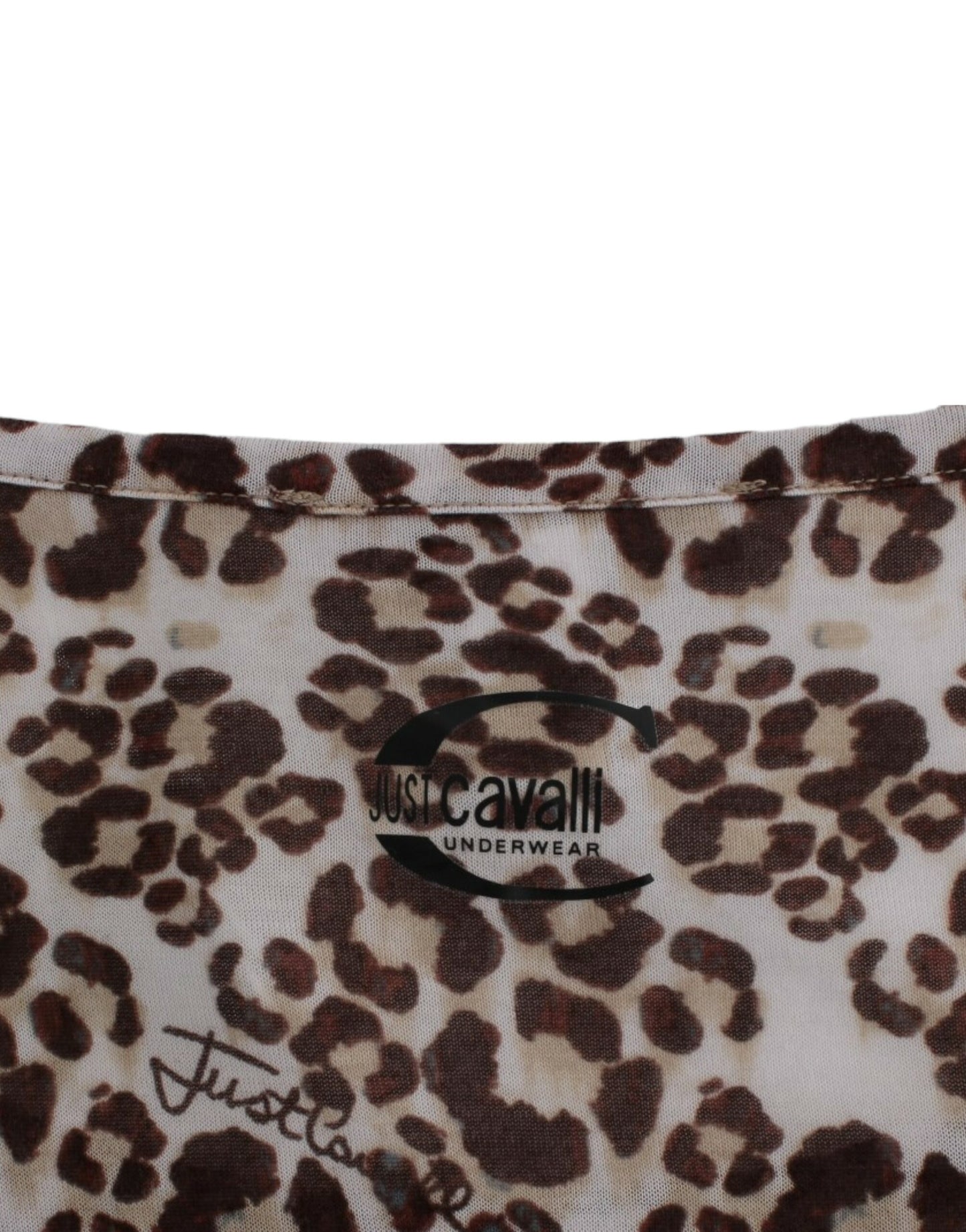 Cavalli Braunes langärmeliges Spitzentop