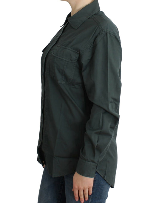 Cavalli Graues Hemd mit Knopfleiste