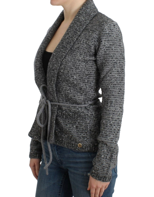 Cavalli Graue Wollstrickjacke