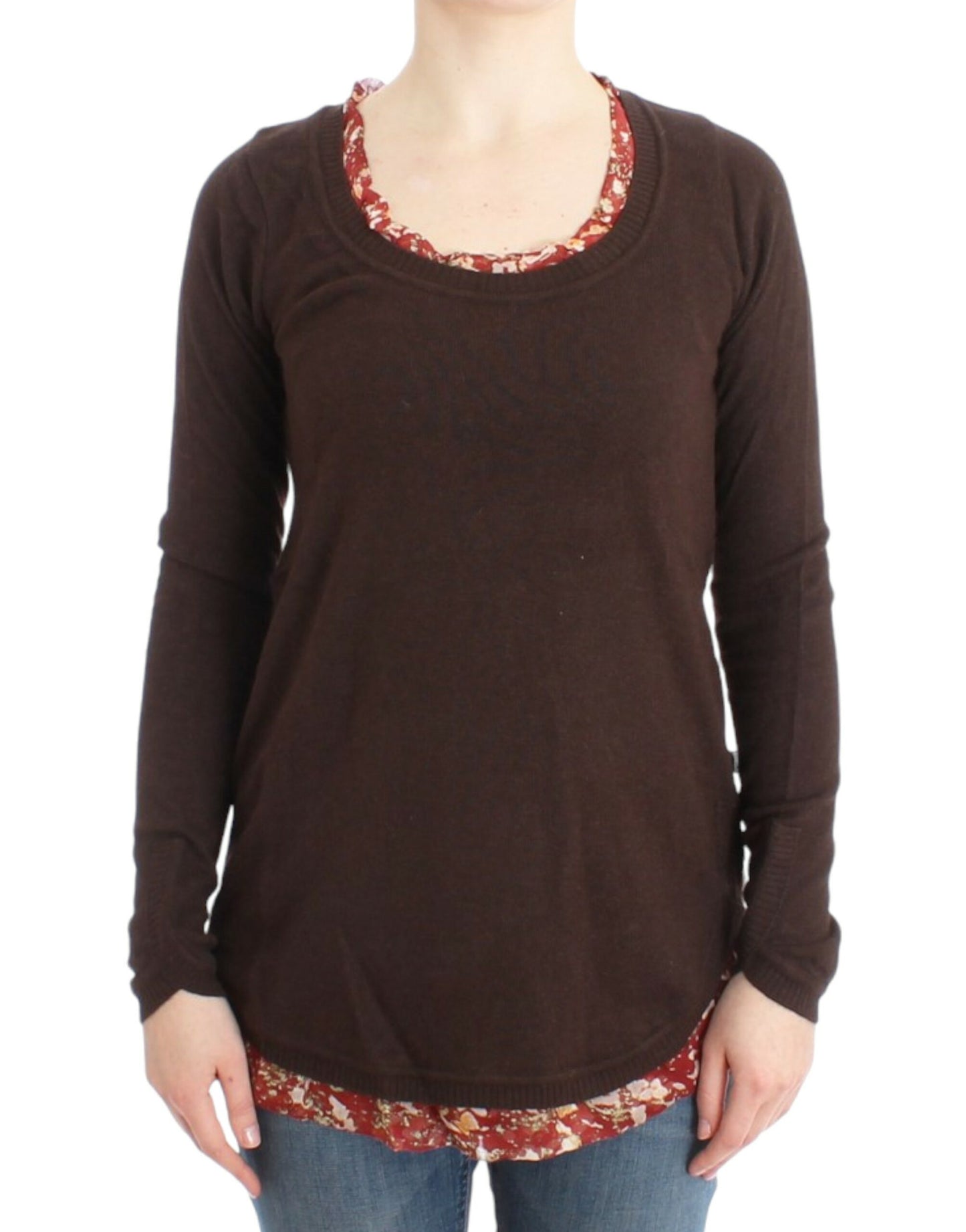 Cavalli Brauner Pullover mit Rundhalsausschnitt