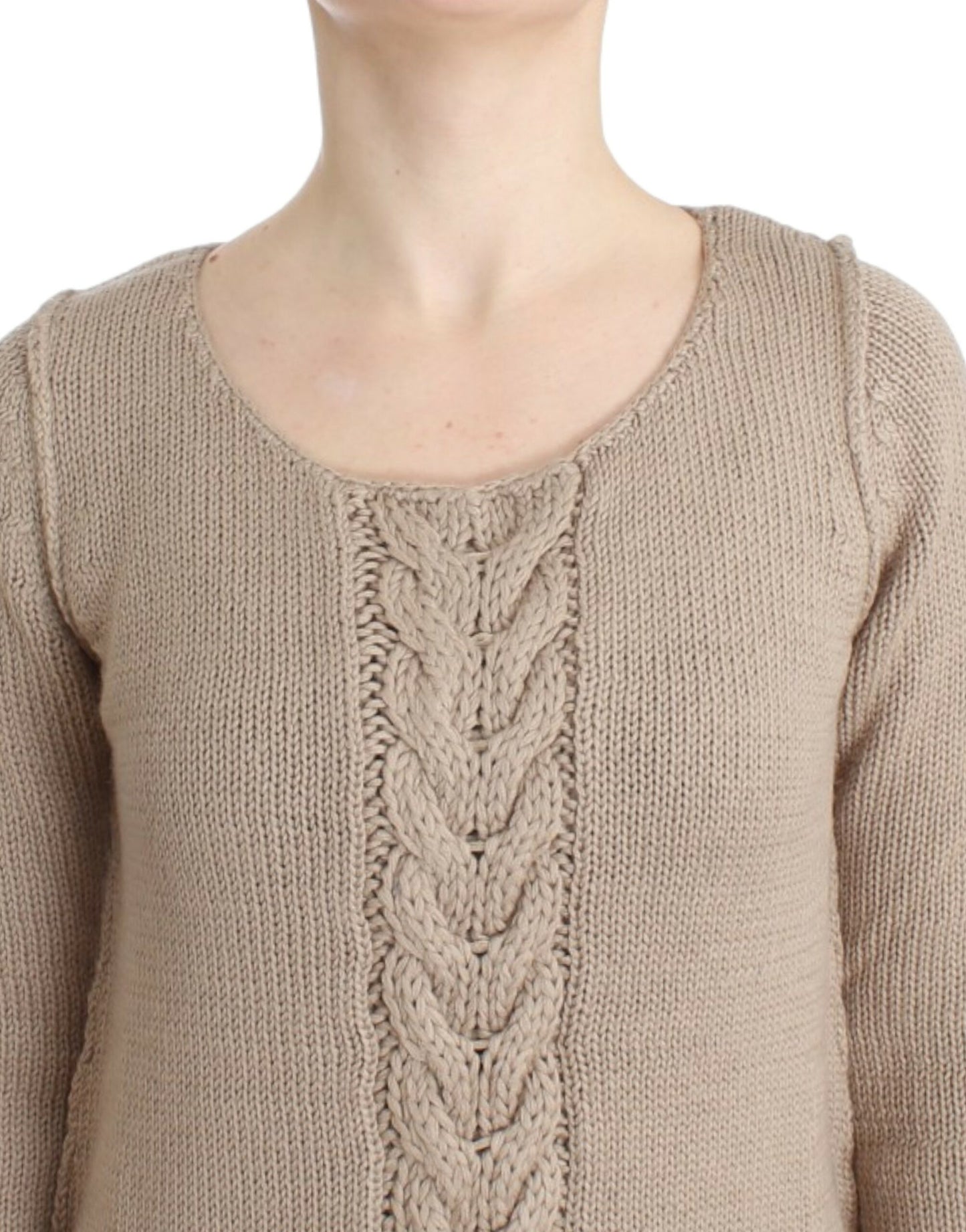 Cavalli Beigefarbener Pullover aus gestrickter Wolle