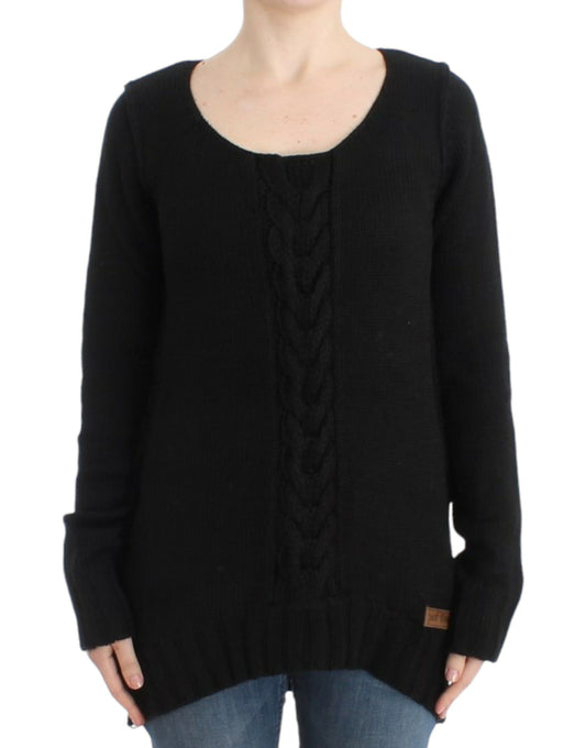 Cavalli Schwarzer Wollstrickpullover