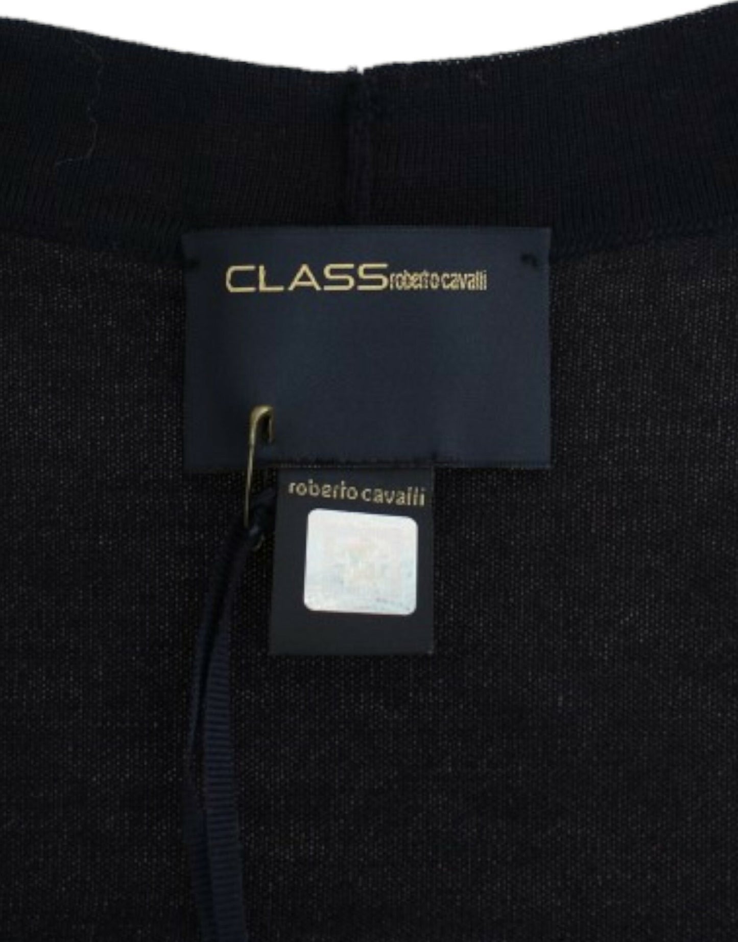 Cavalli Blaue Strickjacke aus Wolle, kurz geschnitten