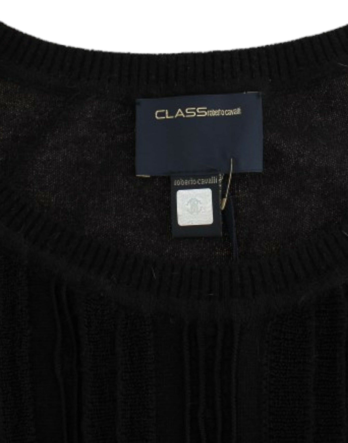 Cavalli Schwarzer kurzärmeliger Pullover