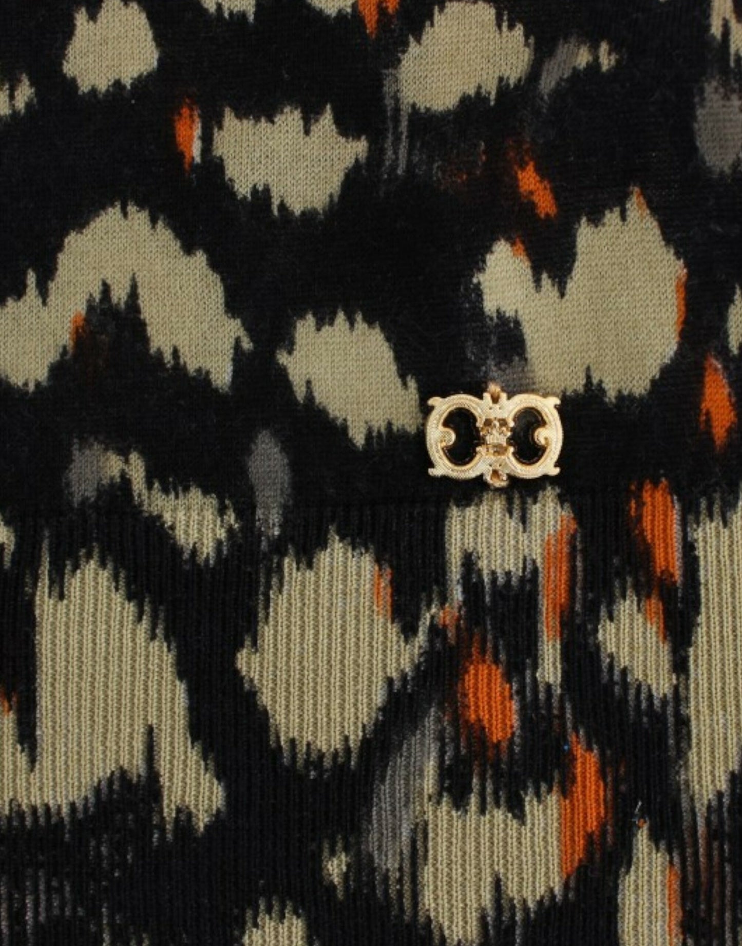 Cavalli Multicolor Wollpullover mit V-Ausschnitt