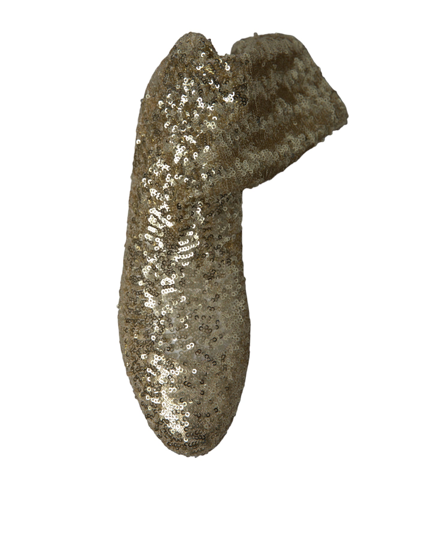 Dolce & Gabbana Gold Pailletten kurze Stiefel Stretch Schuhe