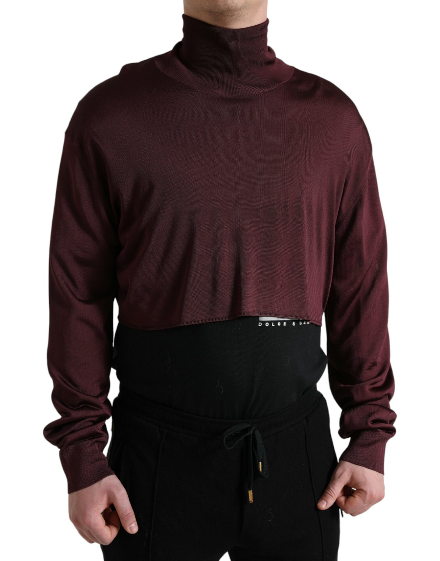 Dolce & Gabbana Kastanienbrauner Viskose-Rollkragenpullover