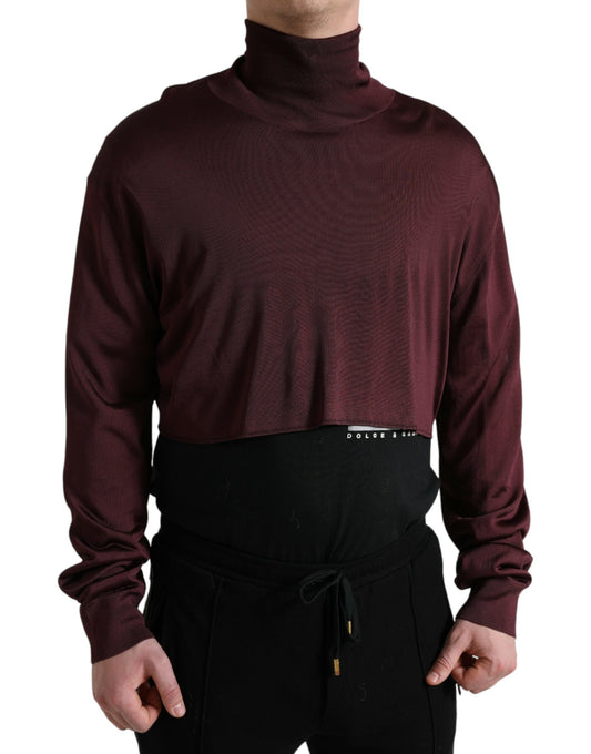 Dolce & Gabbana Kastanienbrauner Viskose-Rollkragenpullover