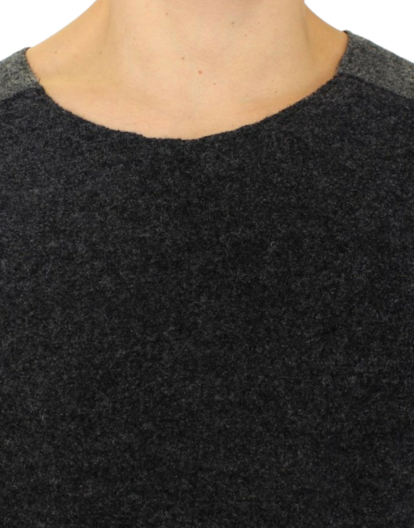 Costume National Grauer Pullover mit Rundhalsausschnitt aus Wolle