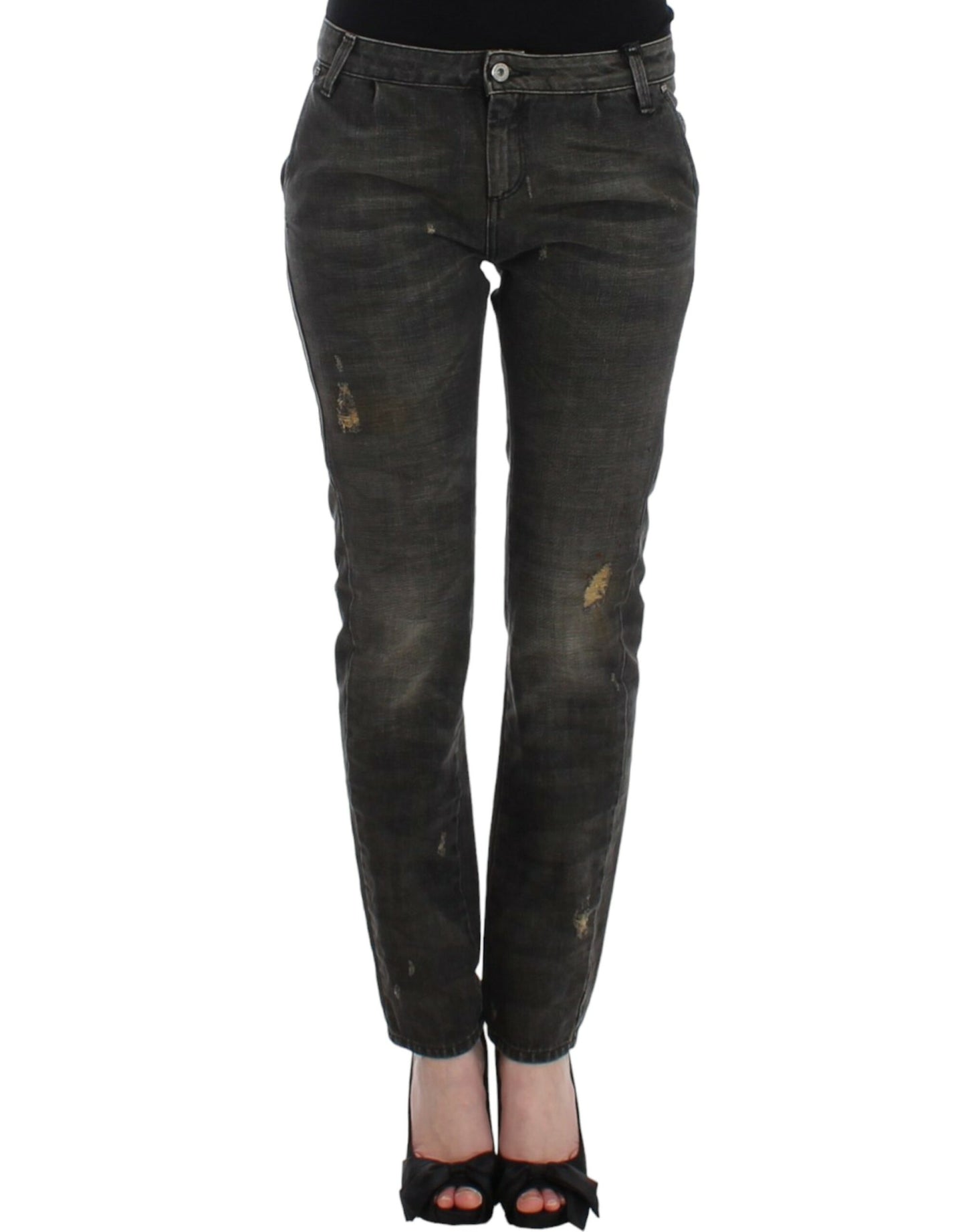 Costume National Graue Jeans im Used-Look