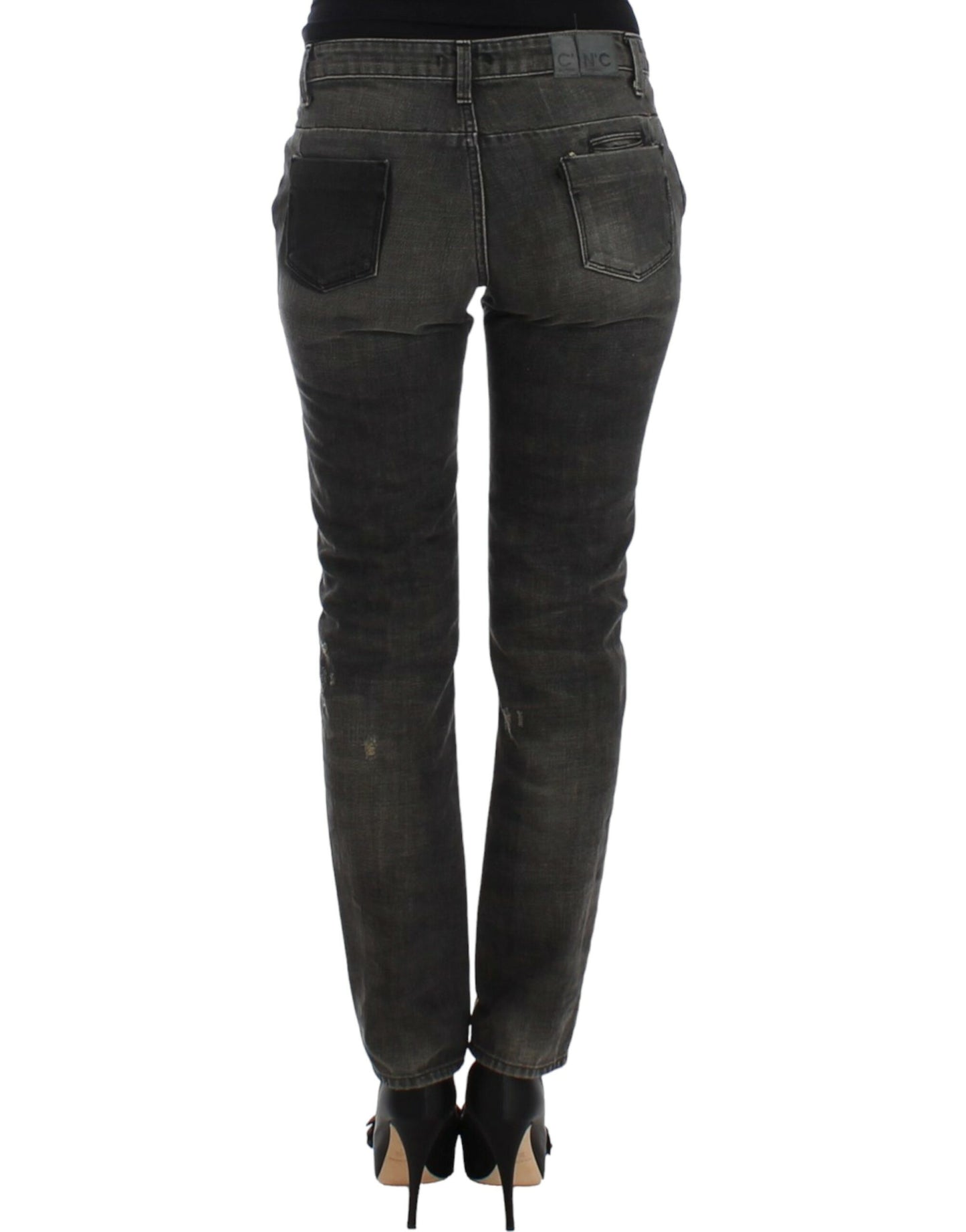 Costume National Graue Jeans im Used-Look