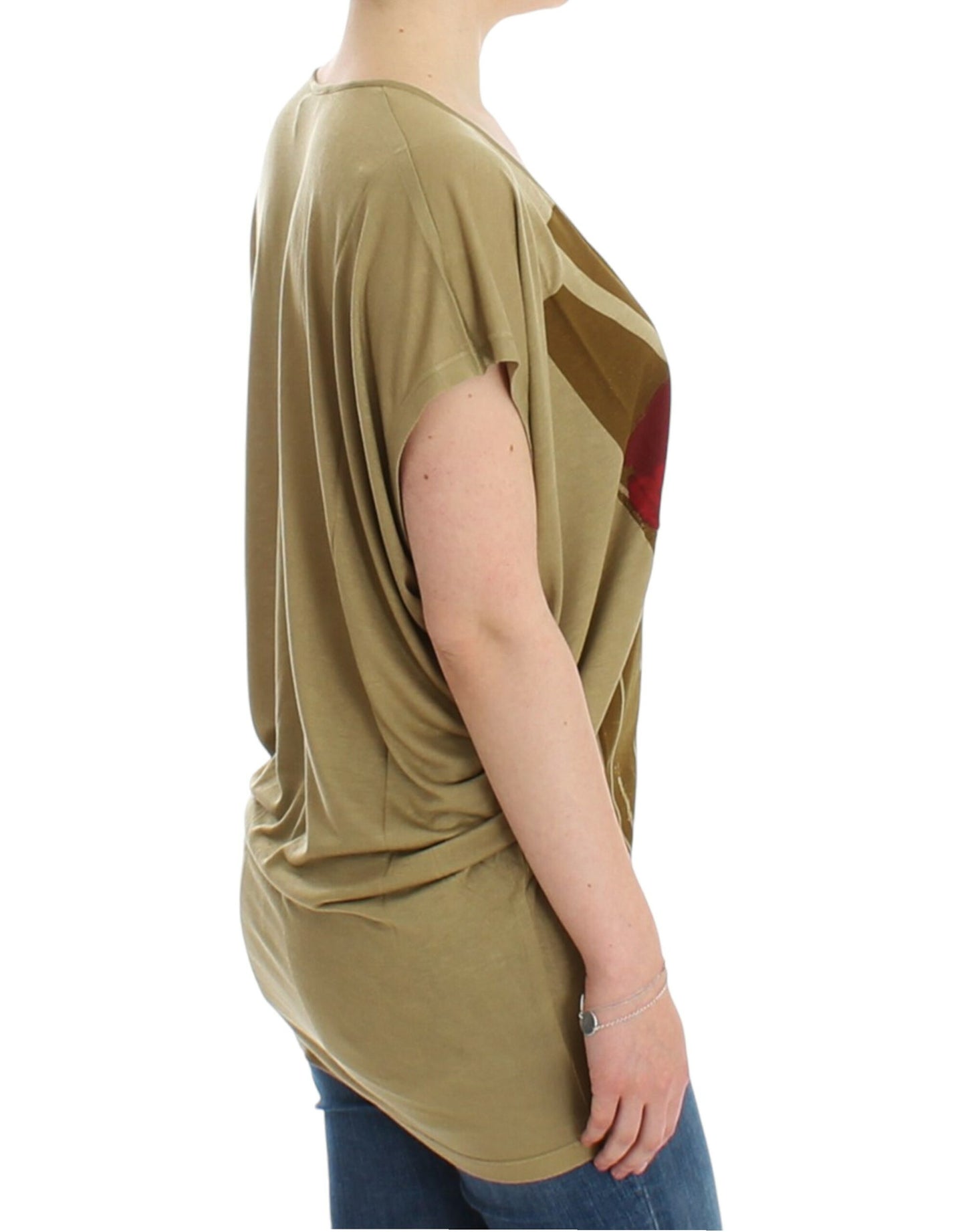 Costume National Grün bedrucktes T-Shirt mit kurzen Ärmeln