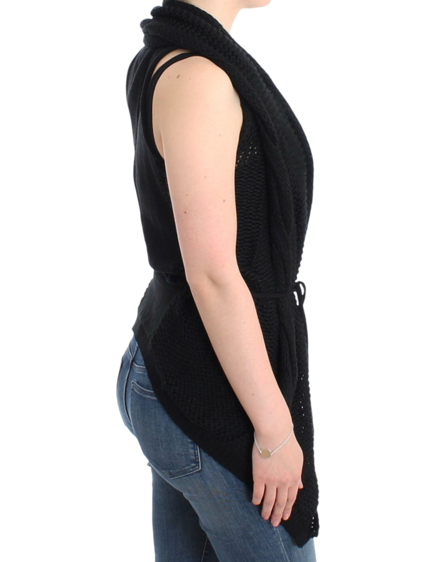 Costume National Schwarzer ärmelloser Strickcardigan