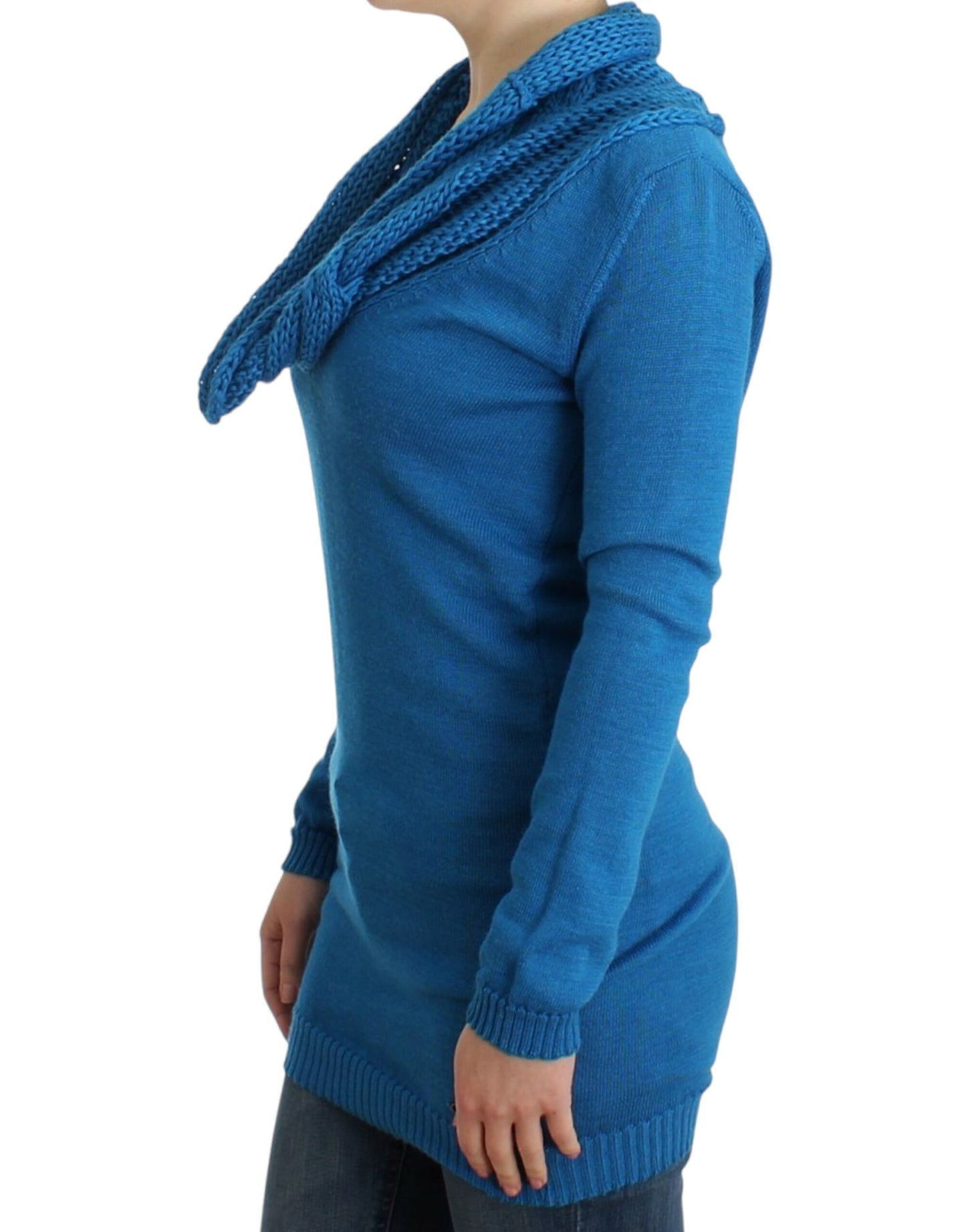 Costume National Blauer Strickpullover mit Rundhalsausschnitt