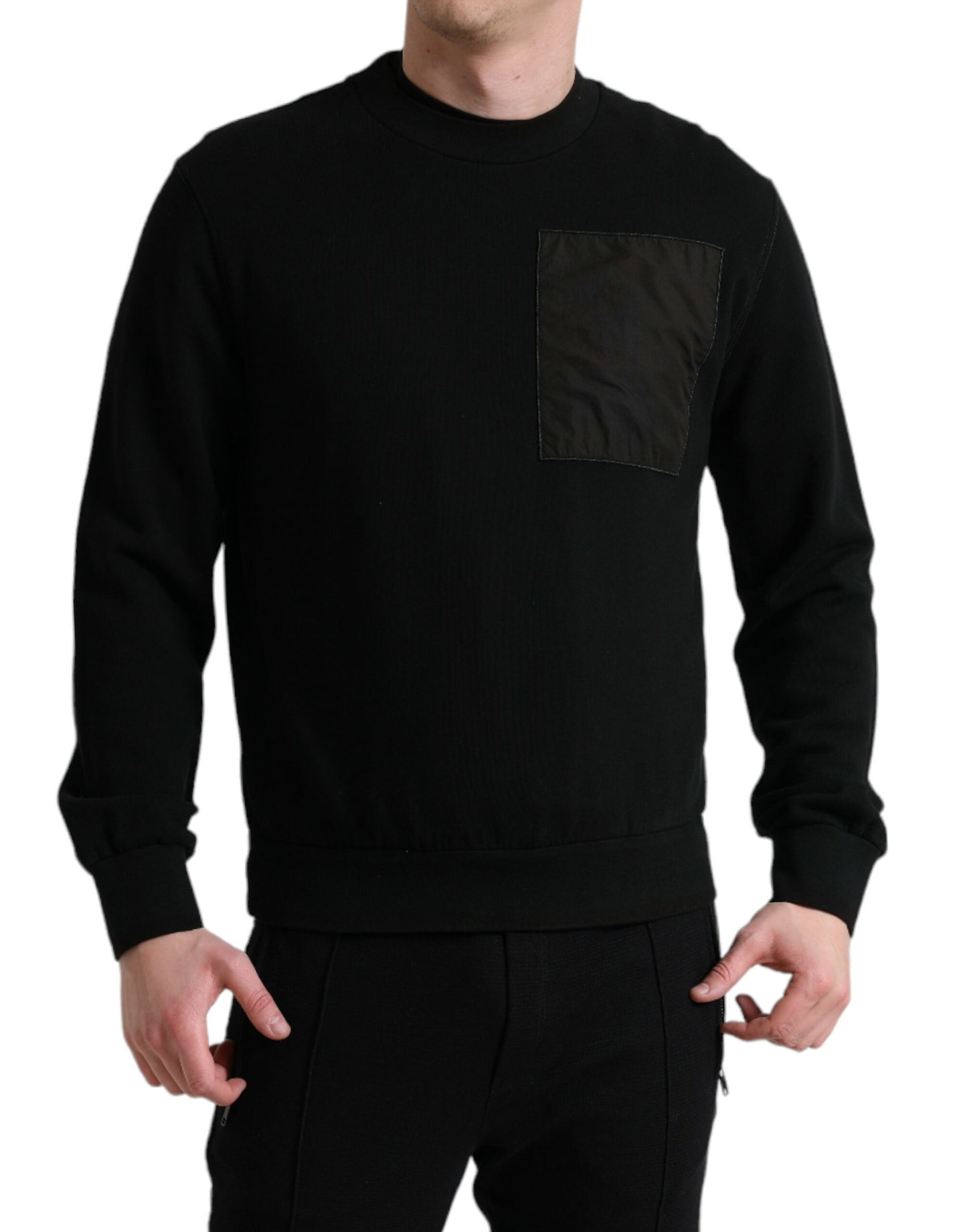 Dolce & Gabbana Schwarzer Baumwolle Rundhalsausschnitt Männer Pullover