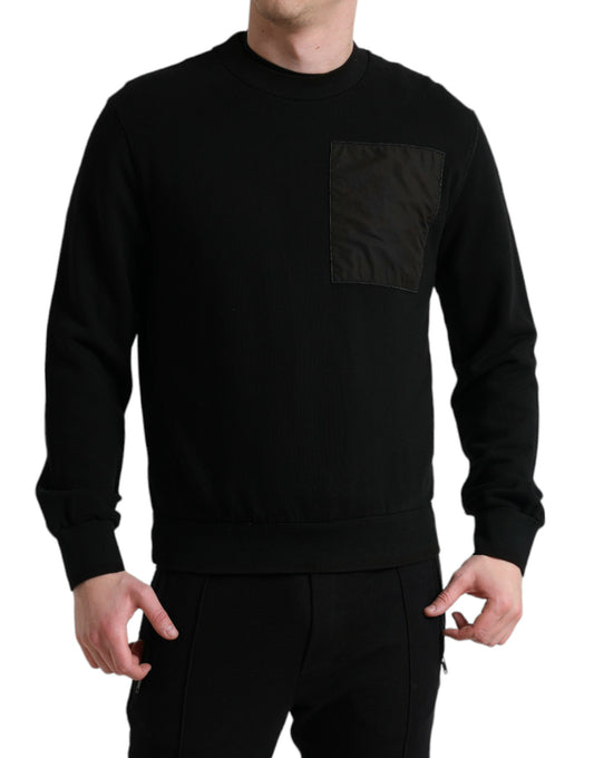 Dolce & Gabbana Schwarzer Baumwolle Rundhalsausschnitt Männer Pullover
