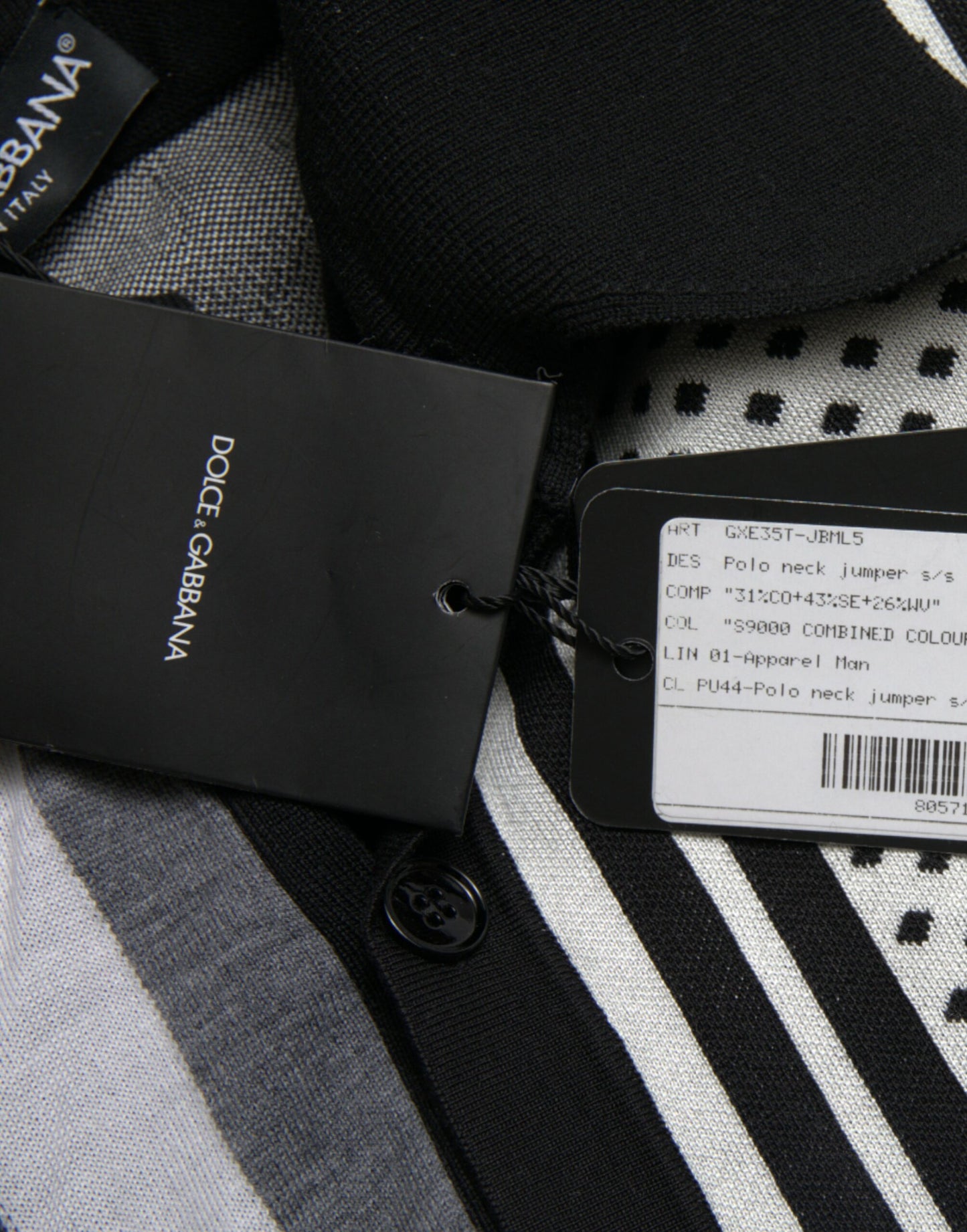 Dolce & Gabbana Schwarz Weiß Pullover Strickjacke Polo Pullover