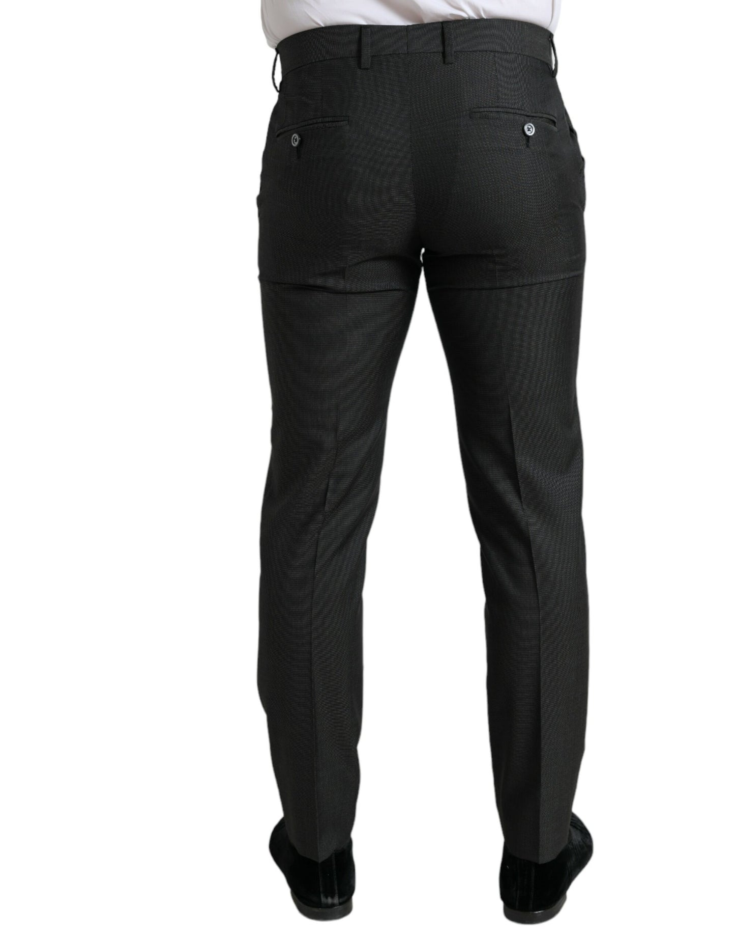 Dolce & Gabbana Dunkelgraue schmale formelle Stretch-Hose