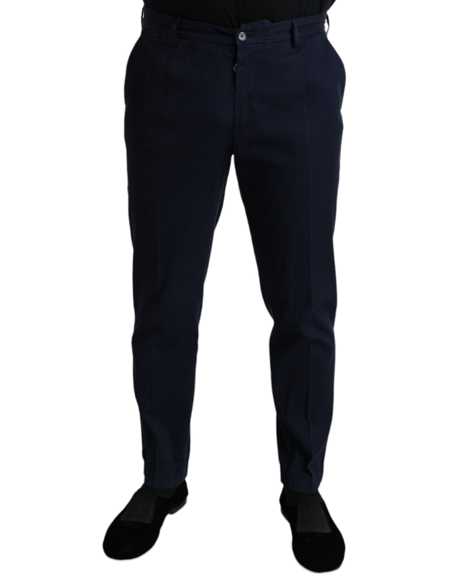 Dolce & Gabbana Dunkelblaue Baumwoll-Stretch-Hose mit schmaler Passform
