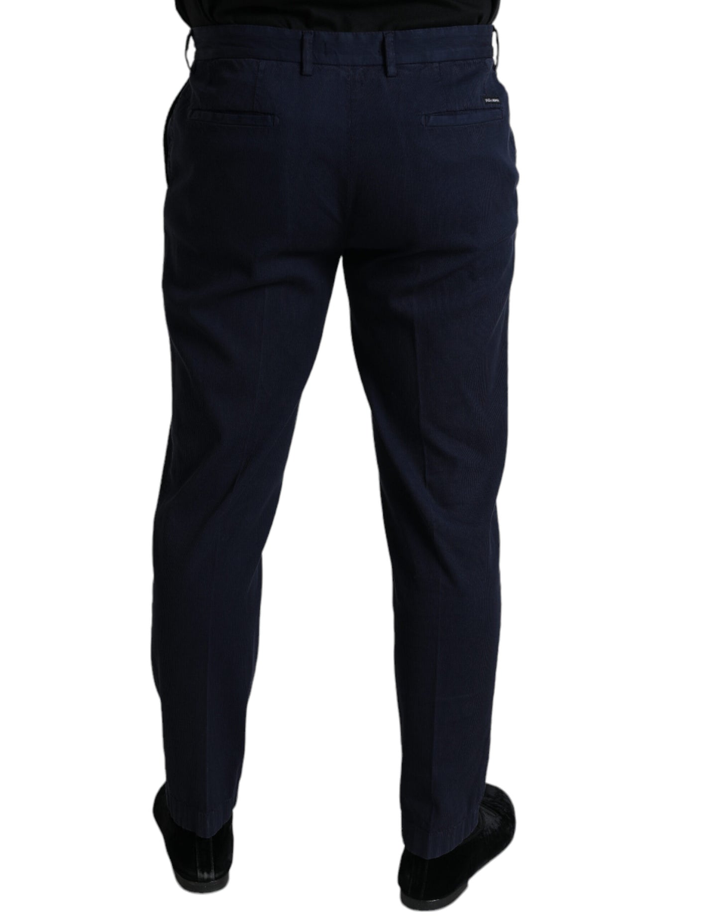Dolce & Gabbana Dunkelblaue Baumwoll-Stretch-Hose mit schmaler Passform