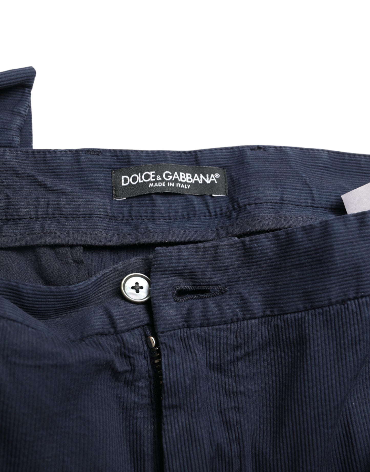 Dolce & Gabbana Dunkelblaue Baumwoll-Stretch-Hose mit schmaler Passform