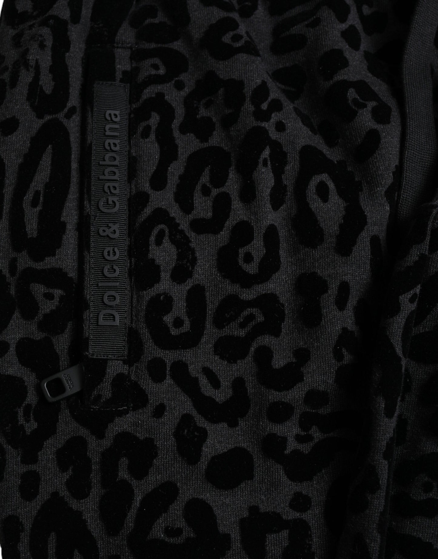 Dolce & Gabbana Schwarzer Leopard Baumwolle Slim Fit Jogger Hose