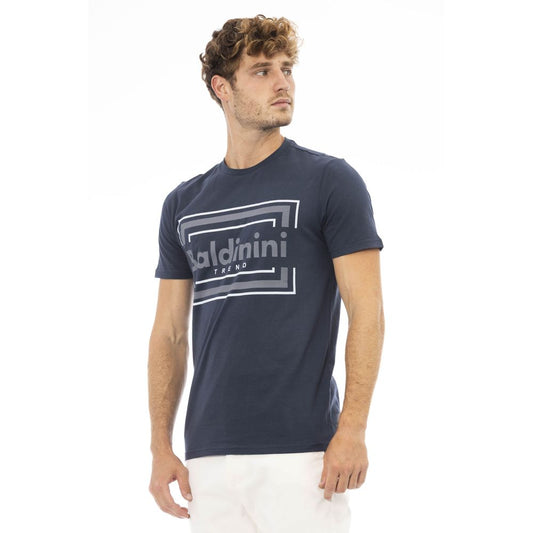 Baldinini Trend Blaues Herren T-Shirt aus Baumwolle