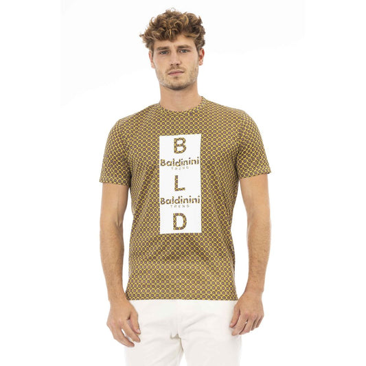 Baldinini Trend Gelbes Baumwoll-T-Shirt für Herren