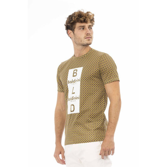 Baldinini Trend Gelbes Baumwoll-T-Shirt für Herren