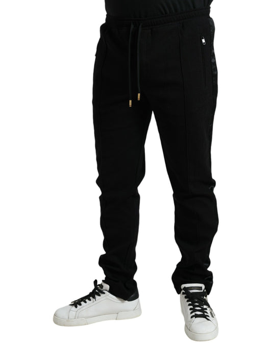 Dolce & Gabbana Schwarze Jogger-Sweatpants aus Baumwollmischung