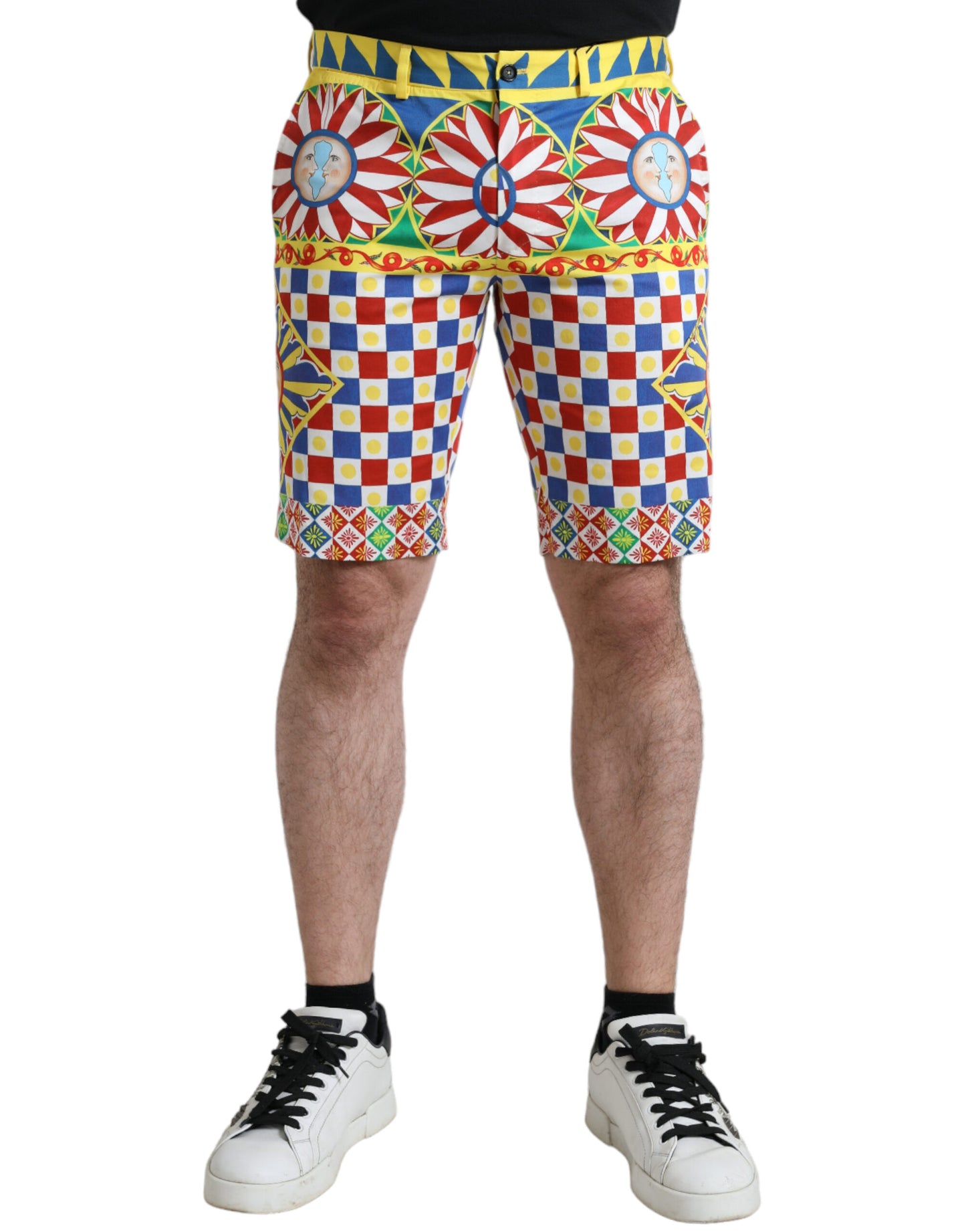 Dolce & Gabbana Mehrfarbige Carretto Print Herren Bermudashorts