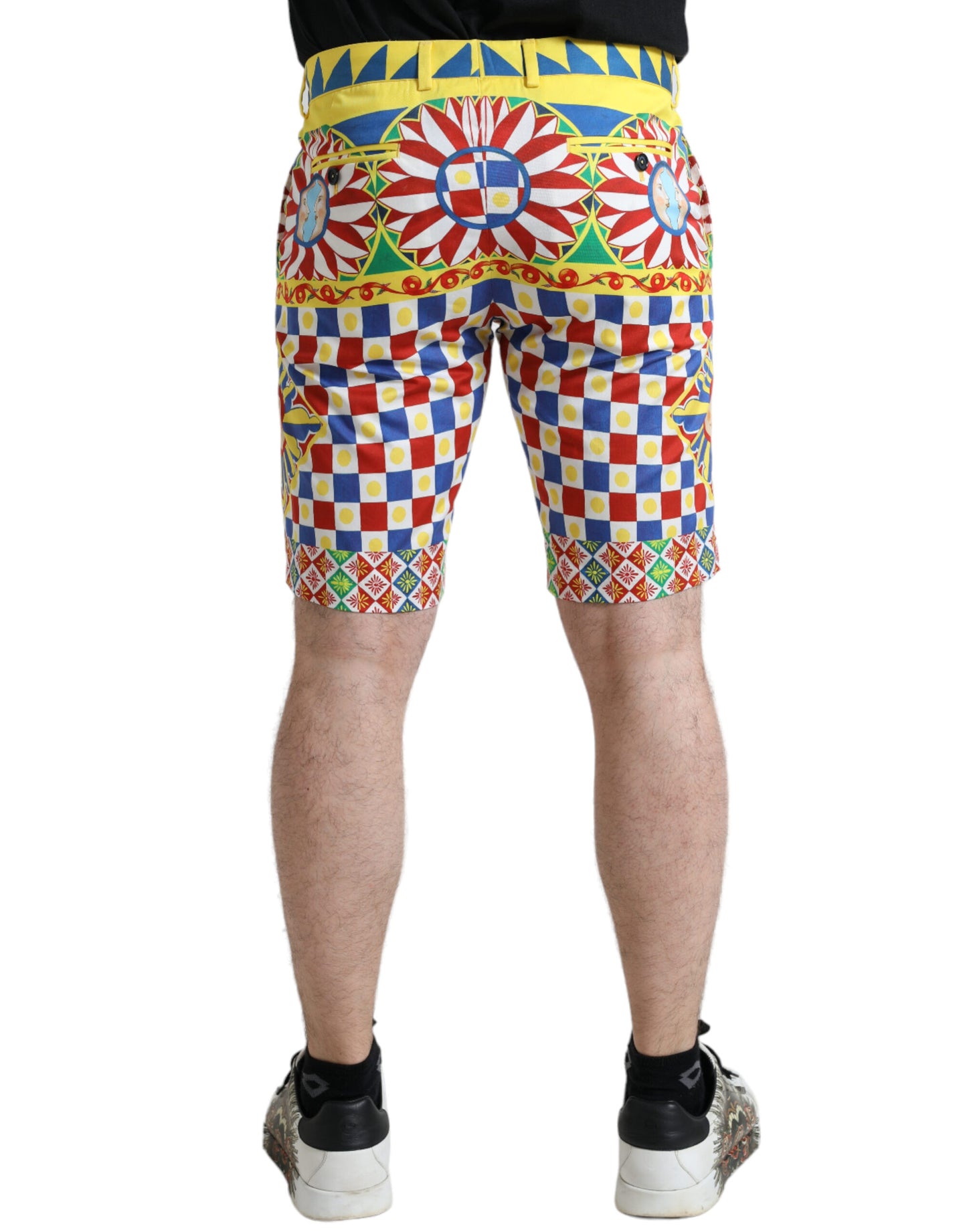 Dolce & Gabbana Mehrfarbige Carretto Print Herren Bermudashorts