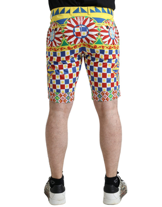 Dolce & Gabbana Mehrfarbige Carretto Print Herren Bermudashorts