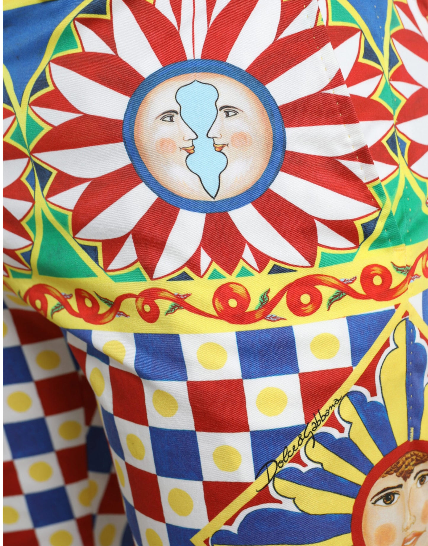 Dolce & Gabbana Mehrfarbige Carretto Print Herren Bermudashorts