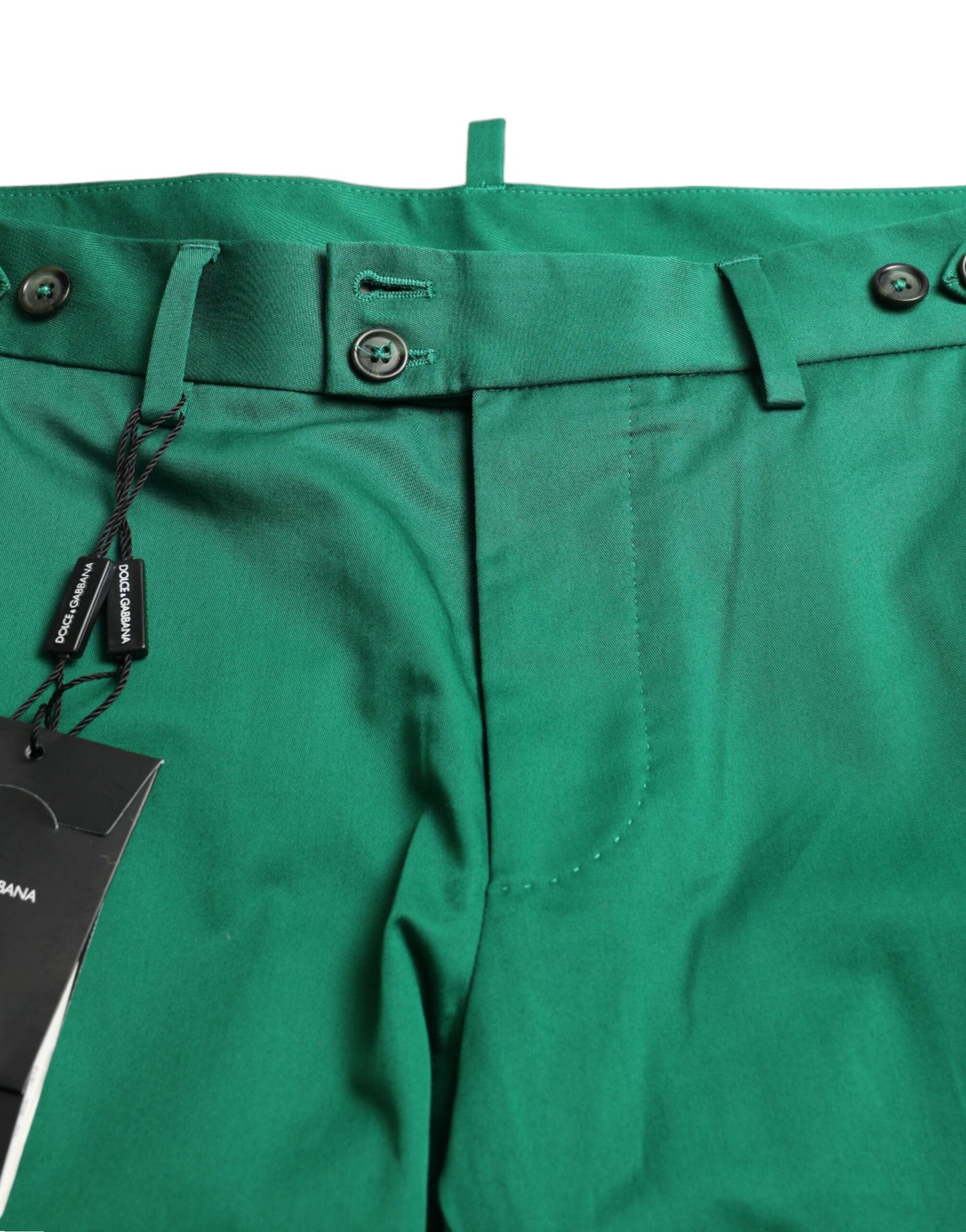Dolce & Gabbana Deep Green Cotton Stretch Herren Bermuda Shorts