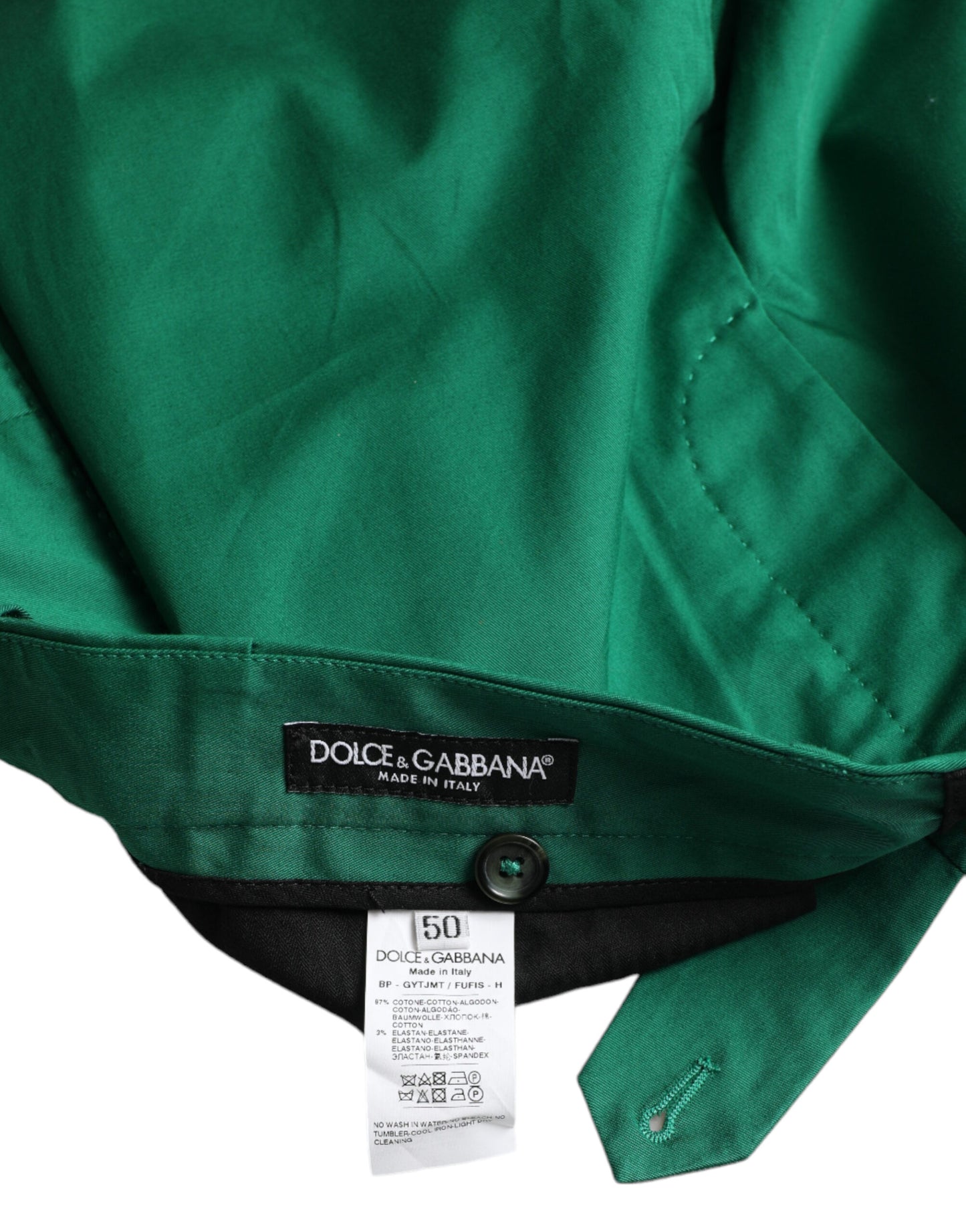 Dolce & Gabbana Deep Green Cotton Stretch Herren Bermuda Shorts
