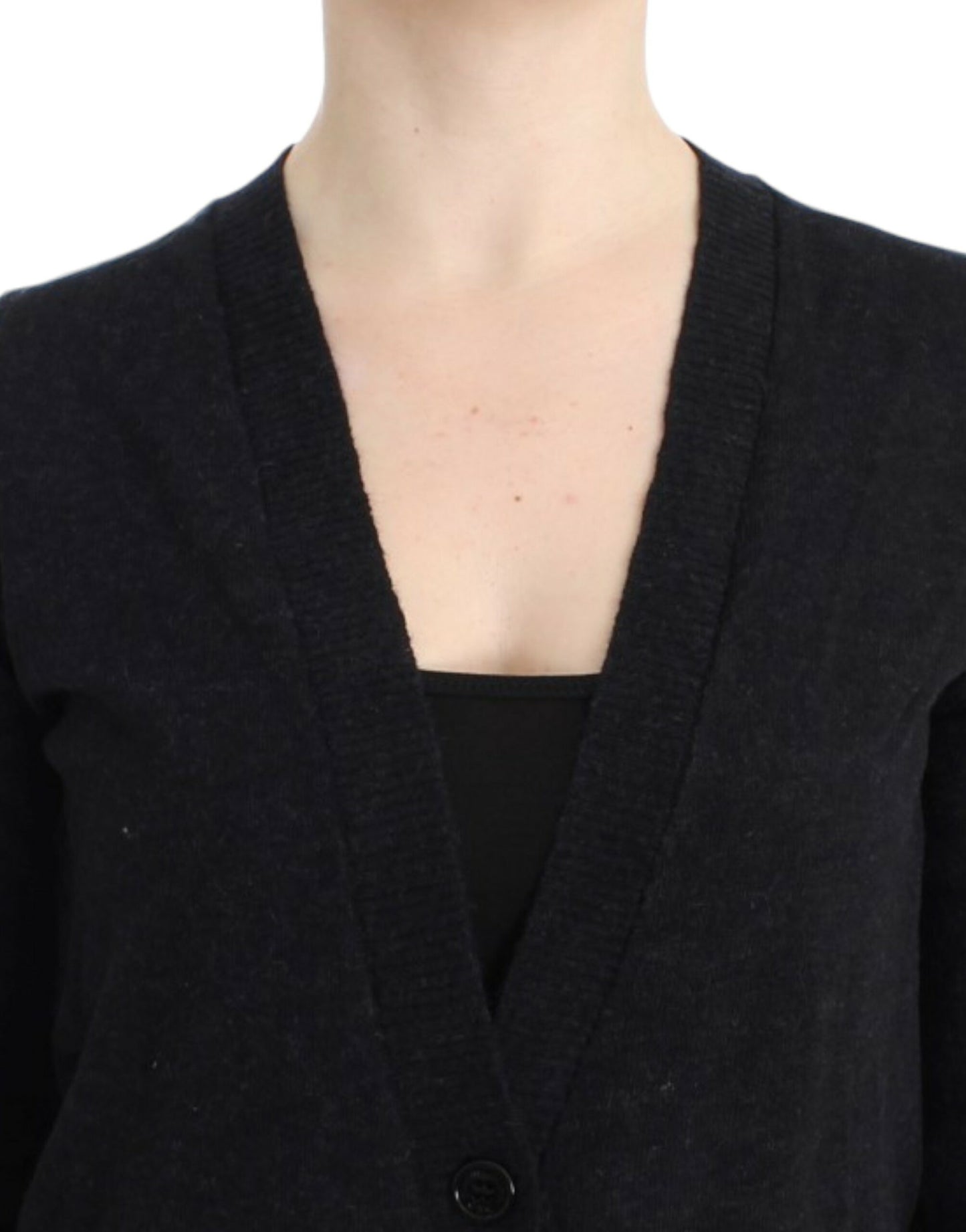 Costume National Graue Strickjacke aus Alpaka
