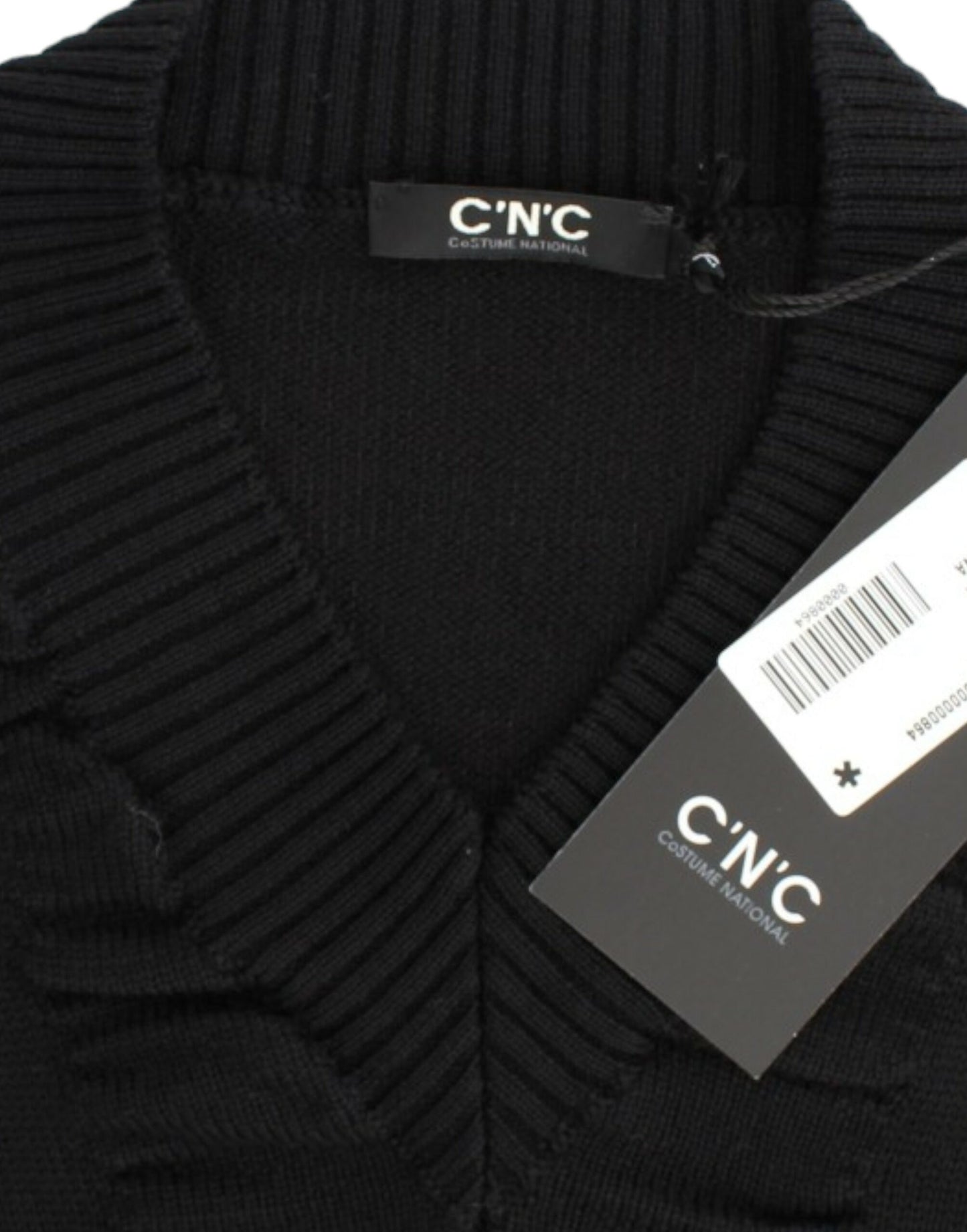 Costume National Schwarzer Wollpullover mit V-Ausschnitt