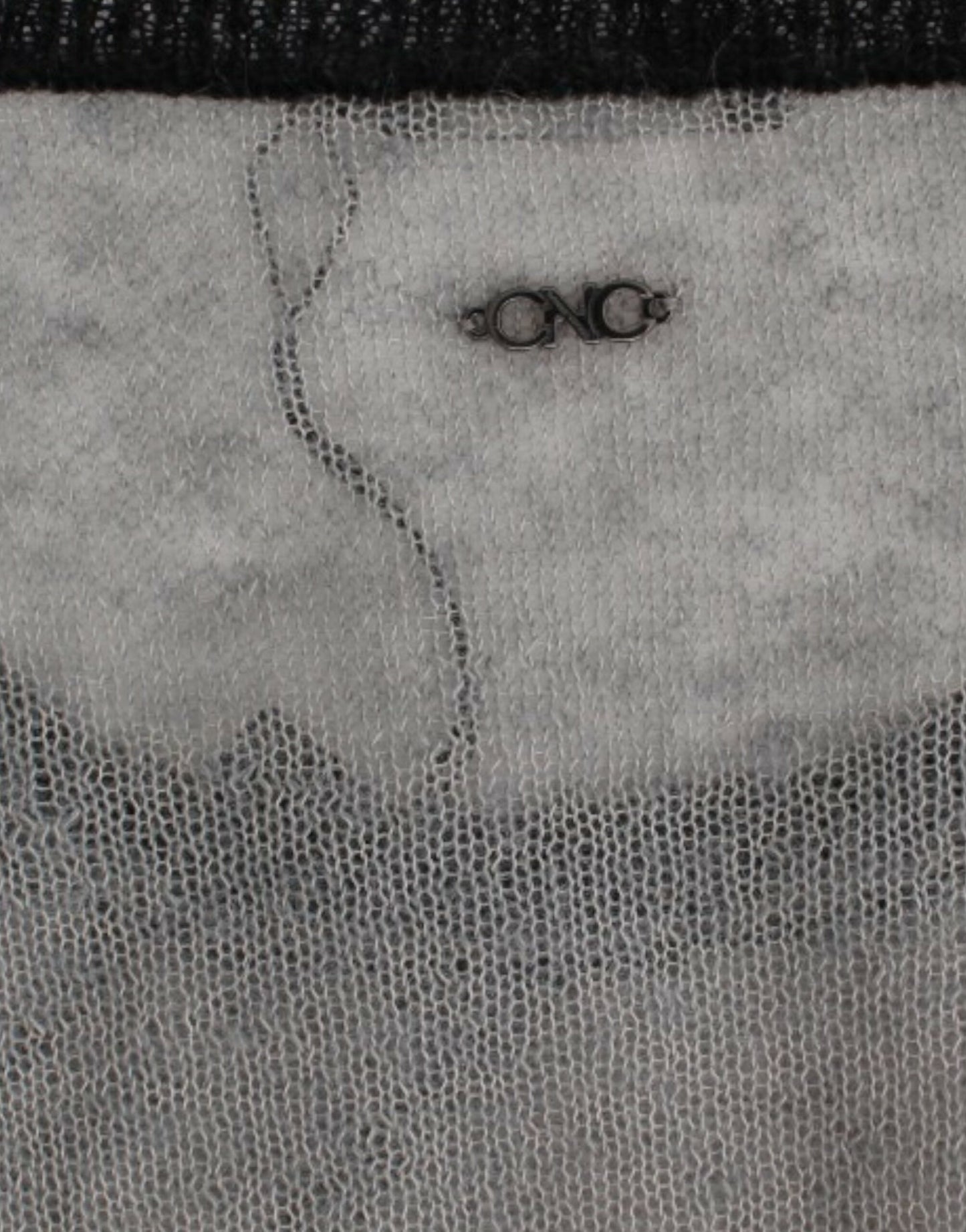 Costume National Grauer verschnörkelter asymmetrischer Pullover