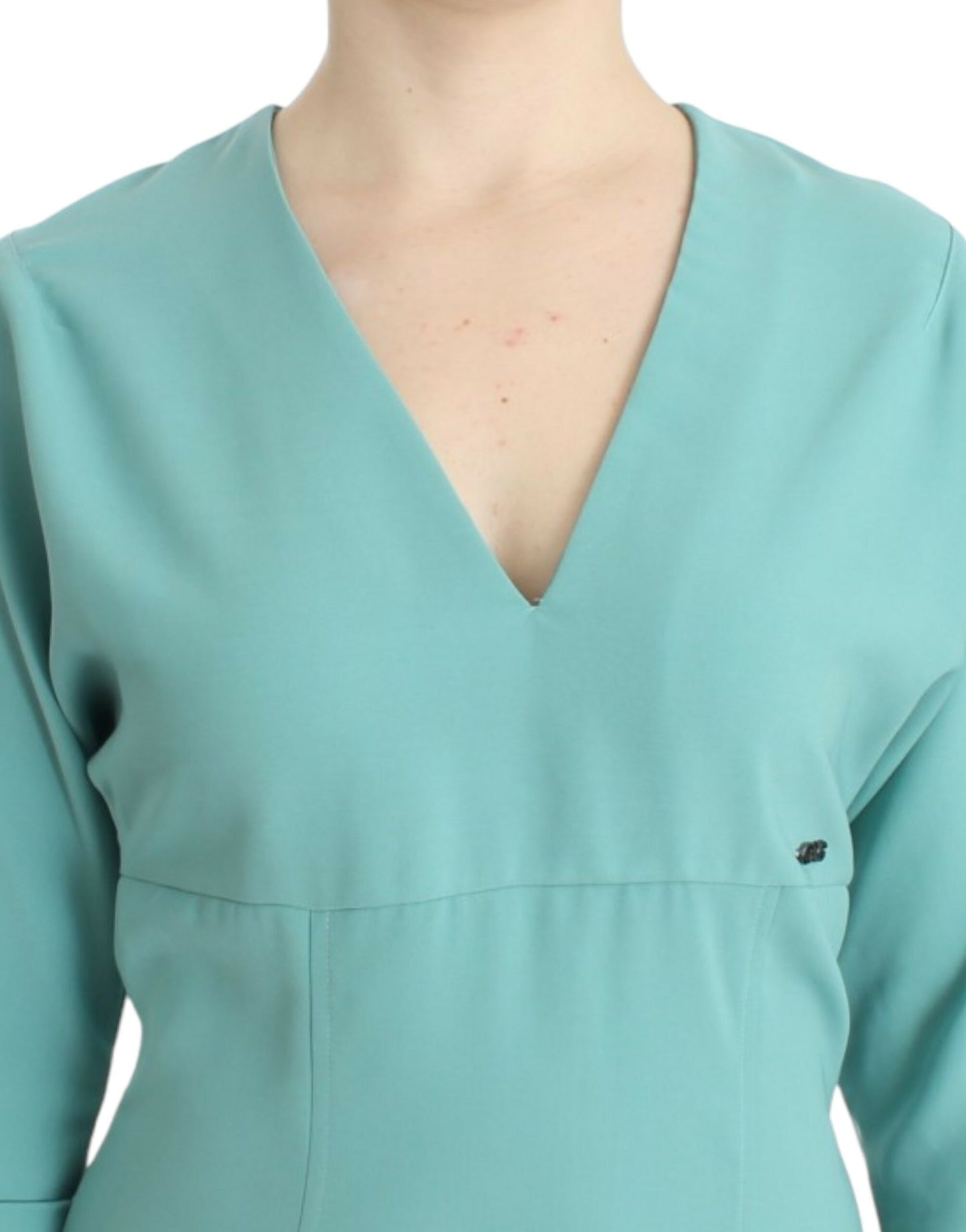 Costume National Grünes Etuikleid mit 3/4 Ärmeln