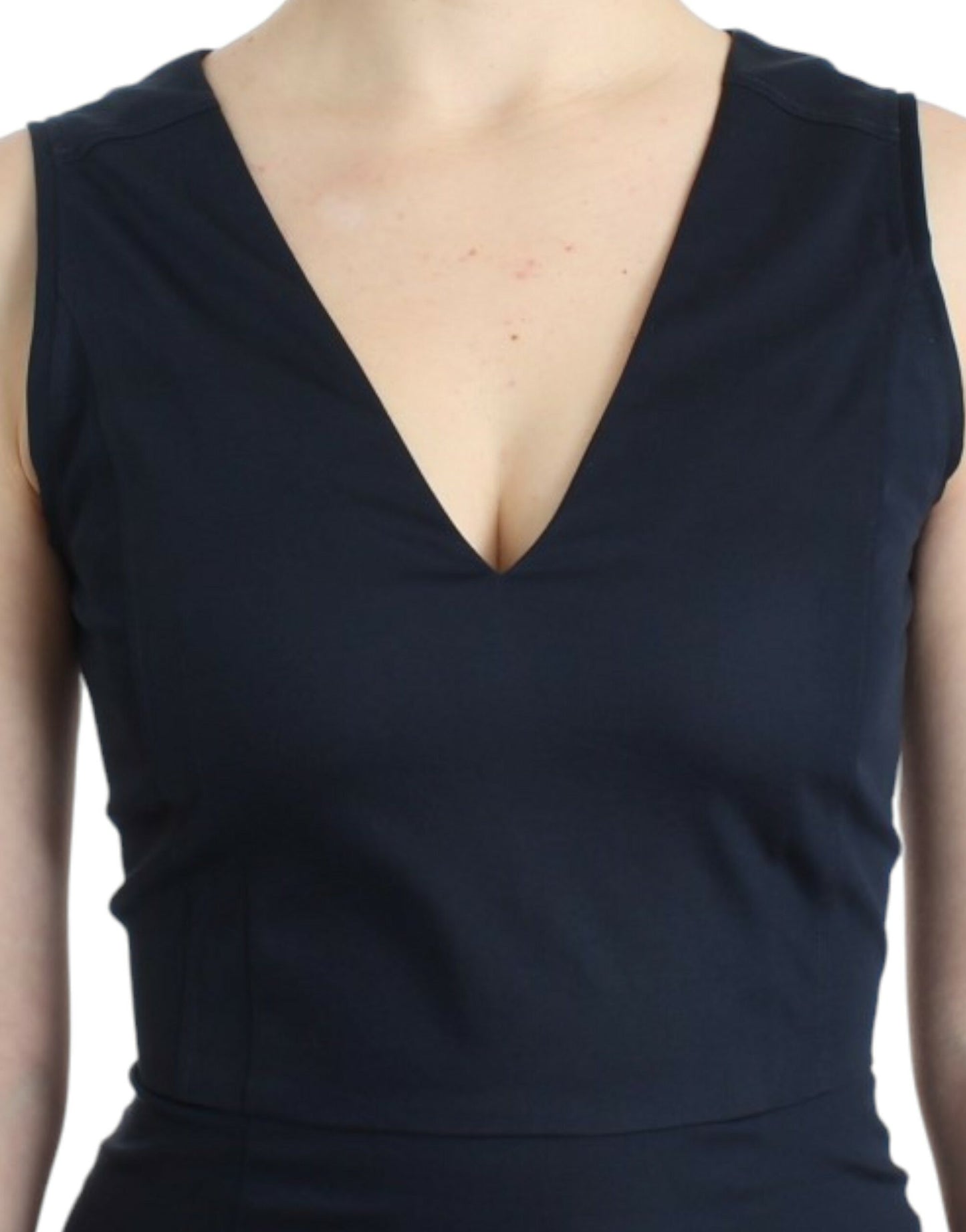 Costume National Blaues Bleistiftkleid aus Baumwolle