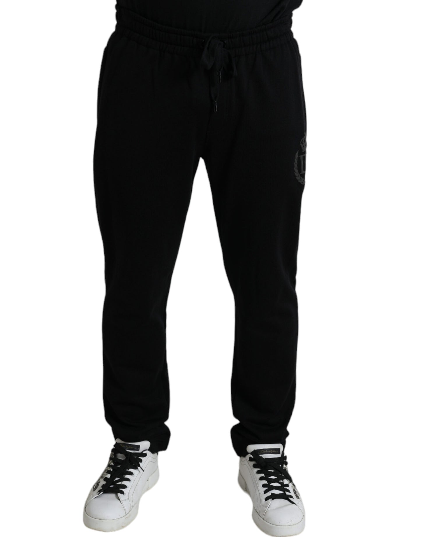 Dolce & Gabbana Schwarze DG Logo Skinny Jogger-Sweatpants Hose